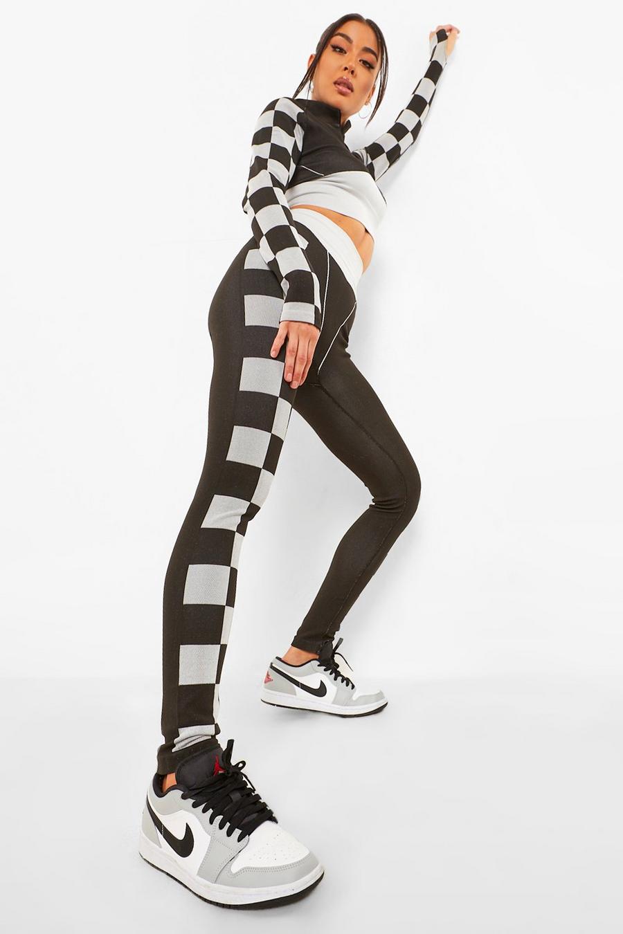 Legging sans coutures style motocross, Black image number 1