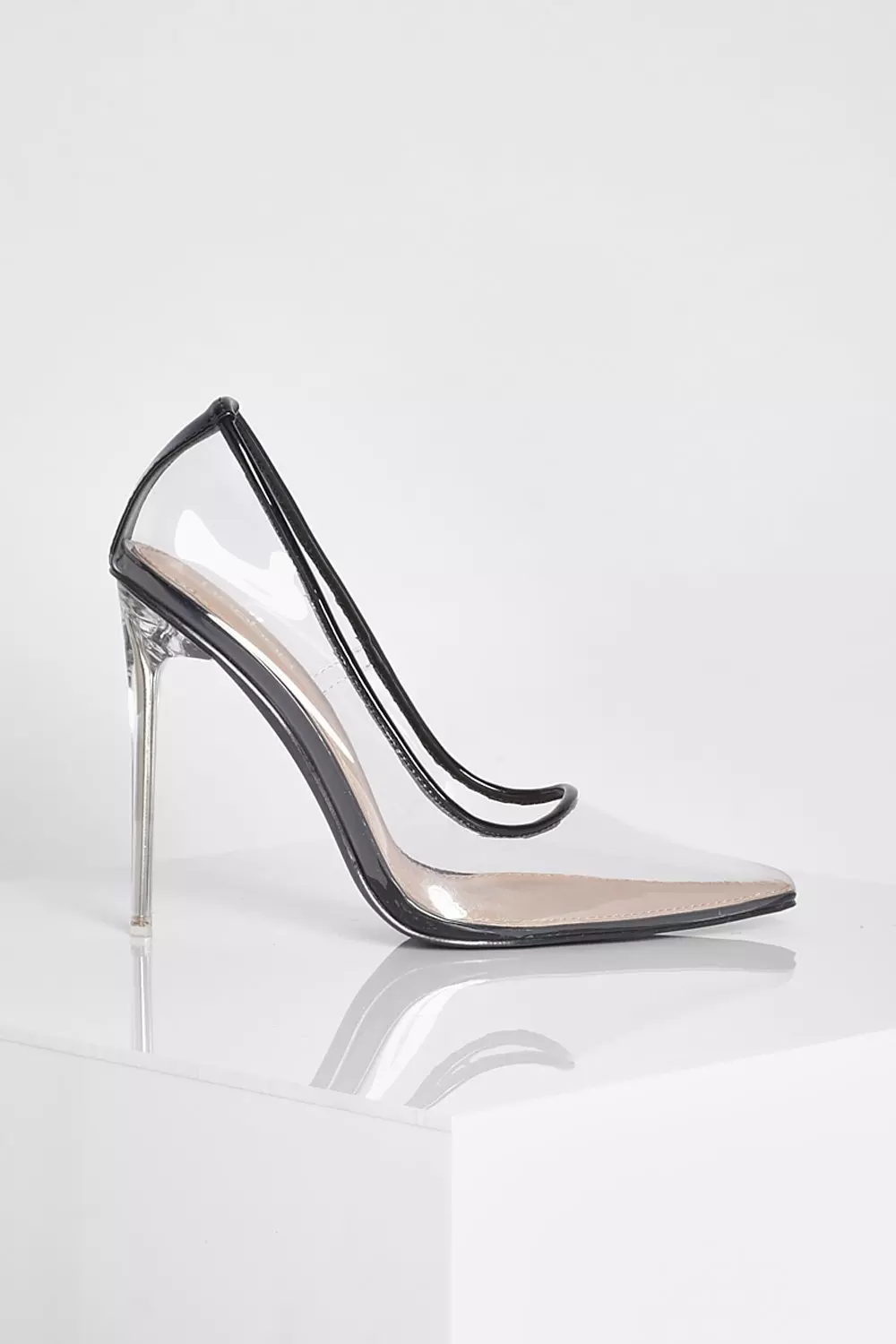 Clear pointed hot sale court shoes