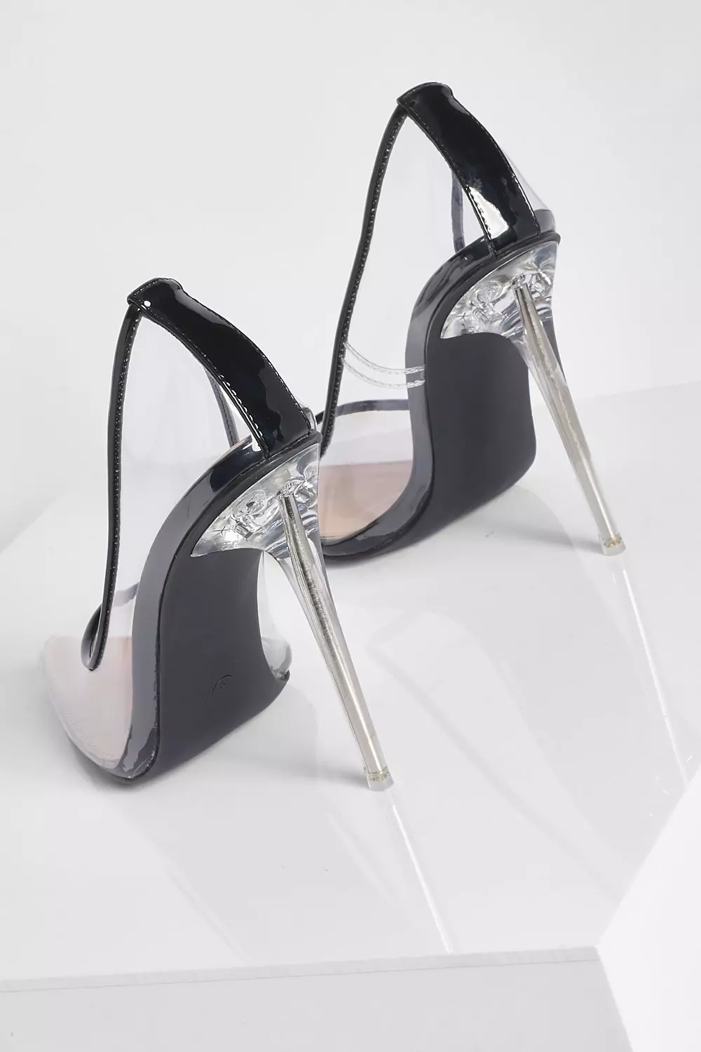 Black and clear court shoes online