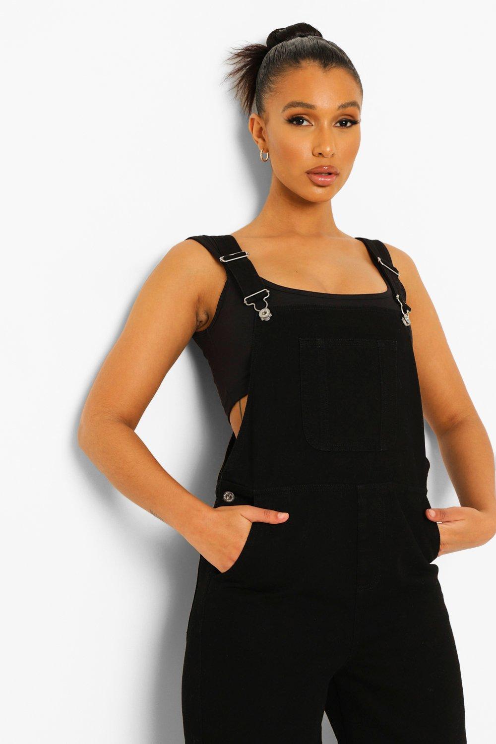 Boohoo on sale black dungarees