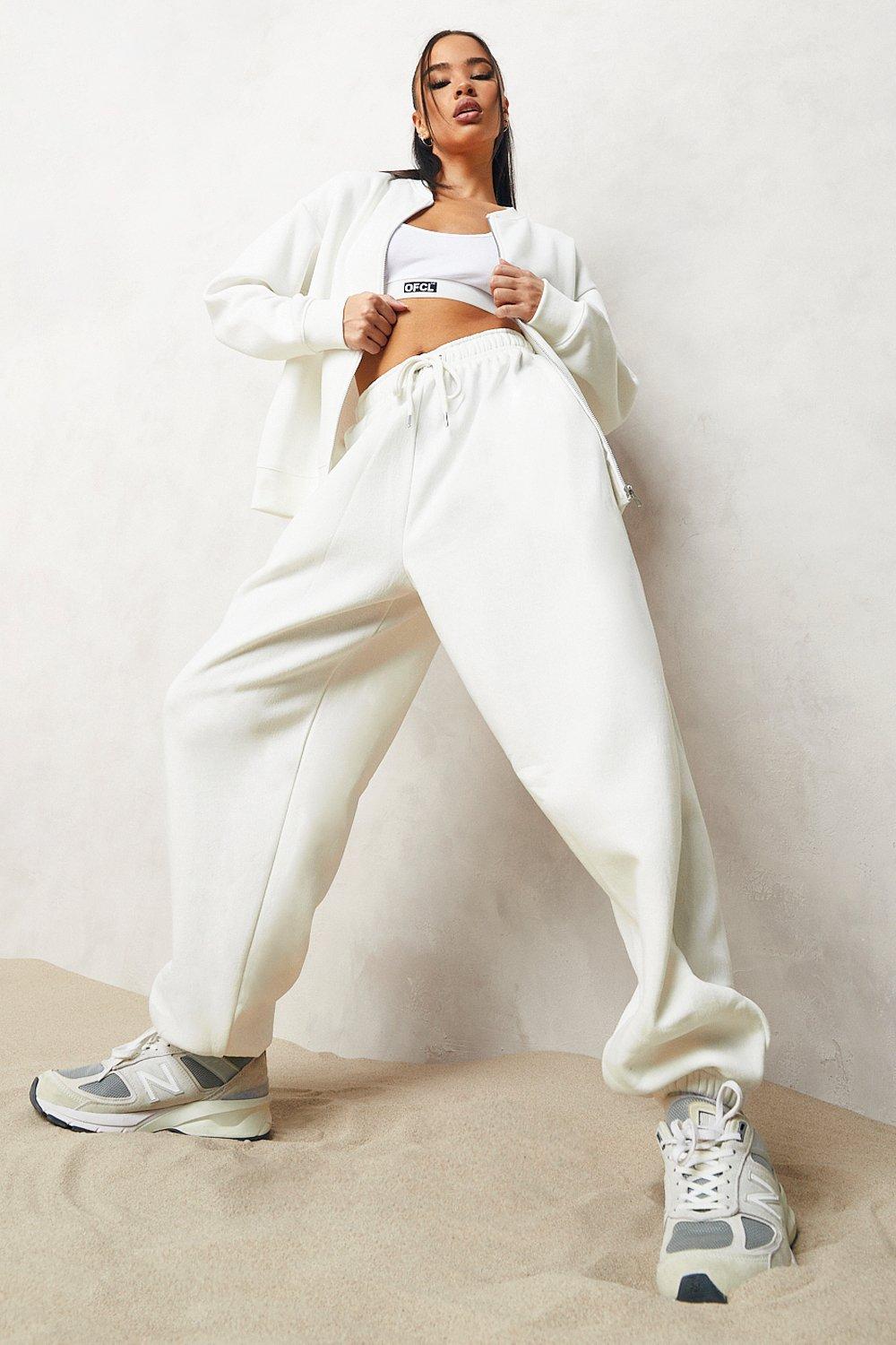 Boohoo white sweatpants sale