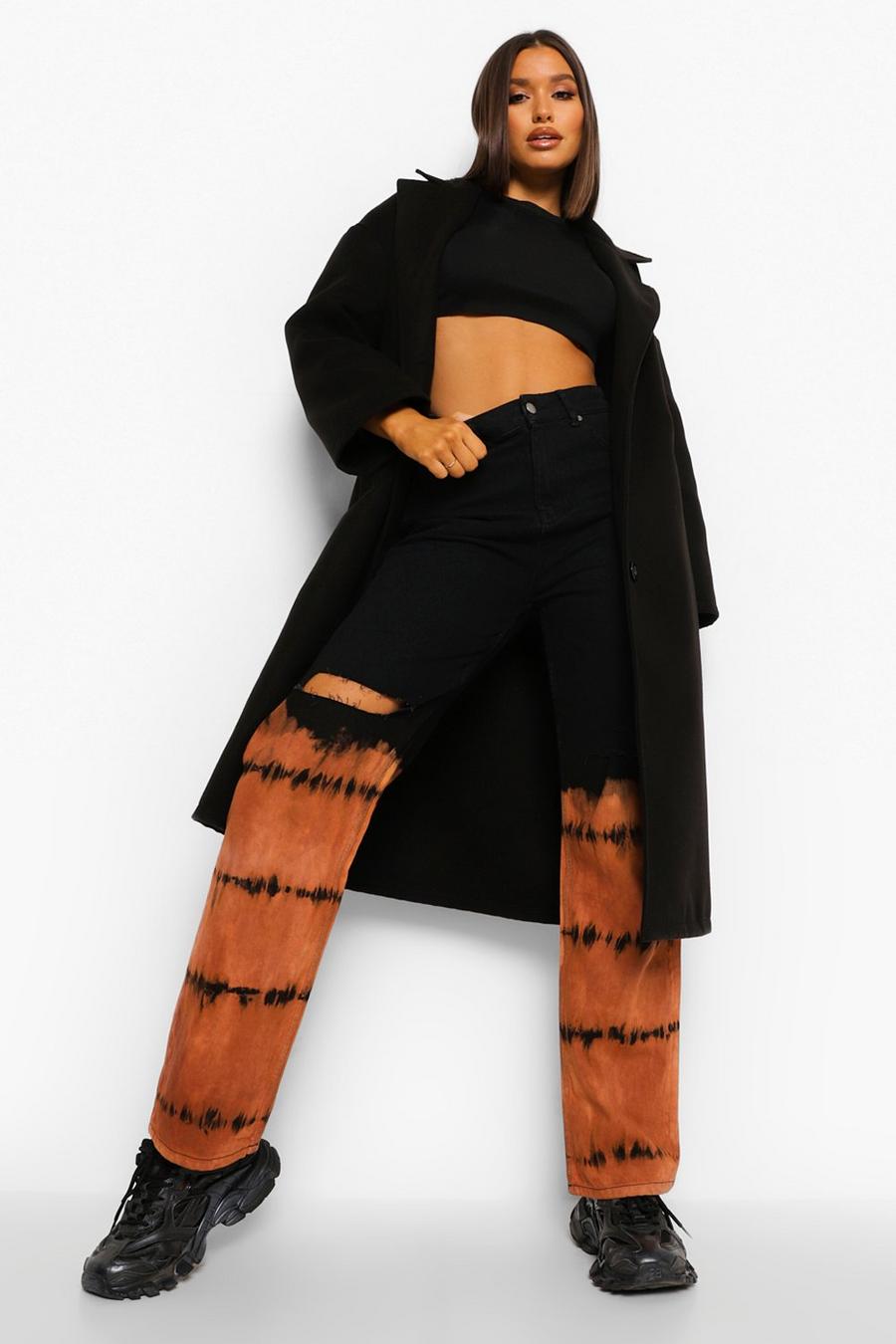 Manteau effet laine  à coutures dans le dos, Black image number 1