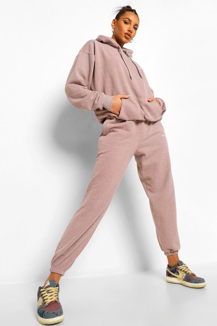 Dusky pink Ofcl Studio Overdyed Marl Joggers image number 1