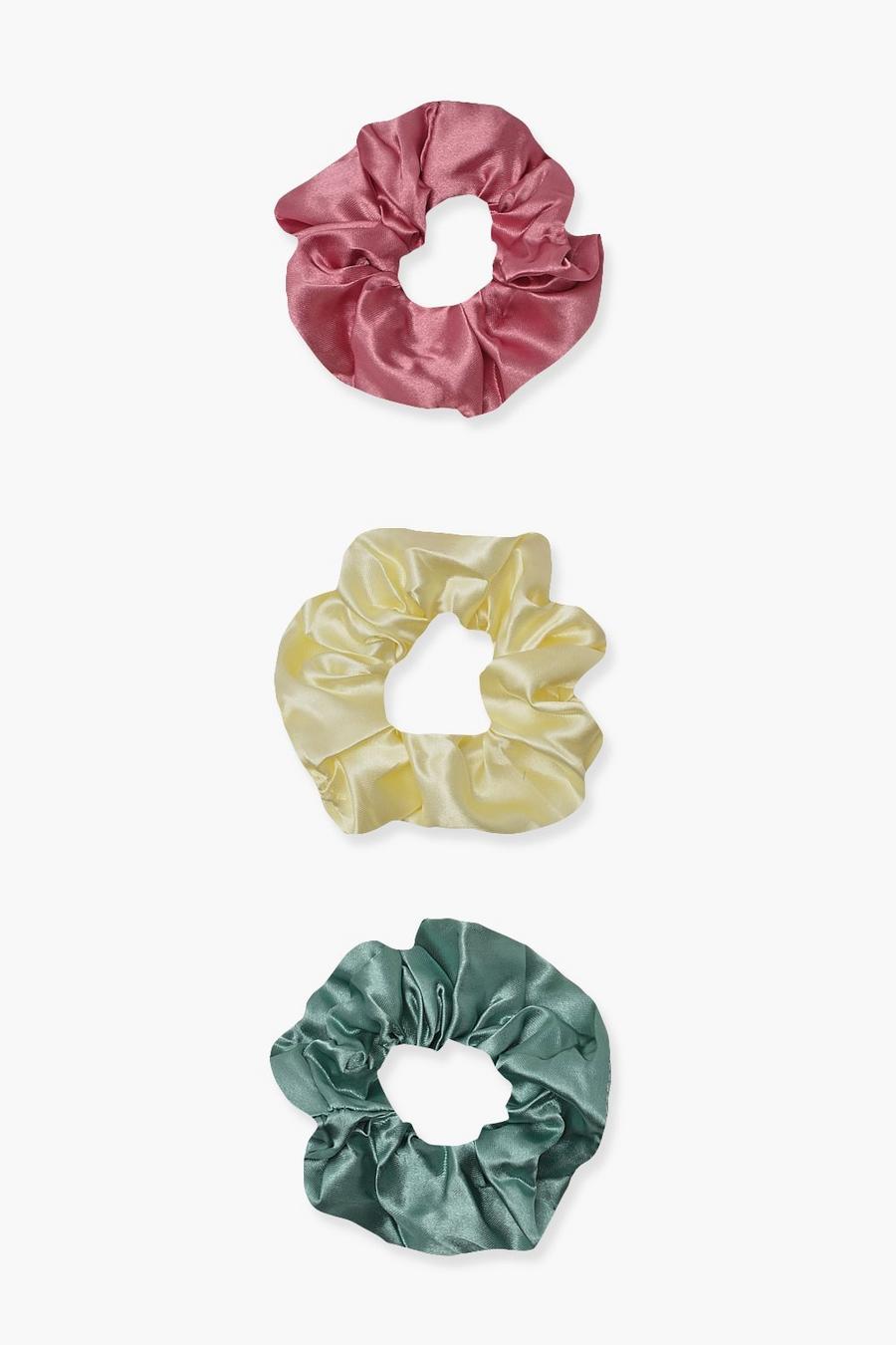 3 Pack Satin Scrunchies Pastel Mix image number 1