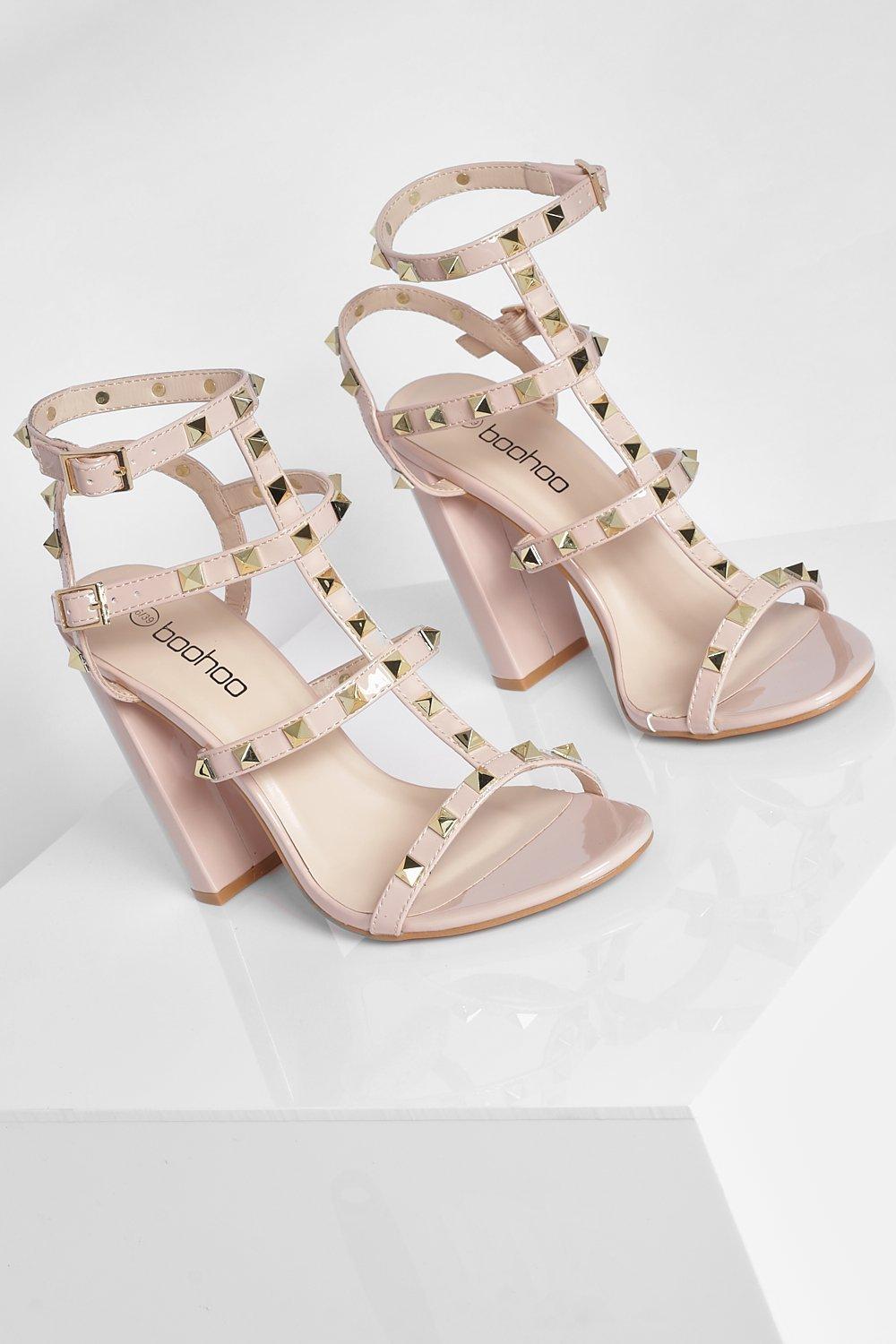 Studded sandal shop block heel