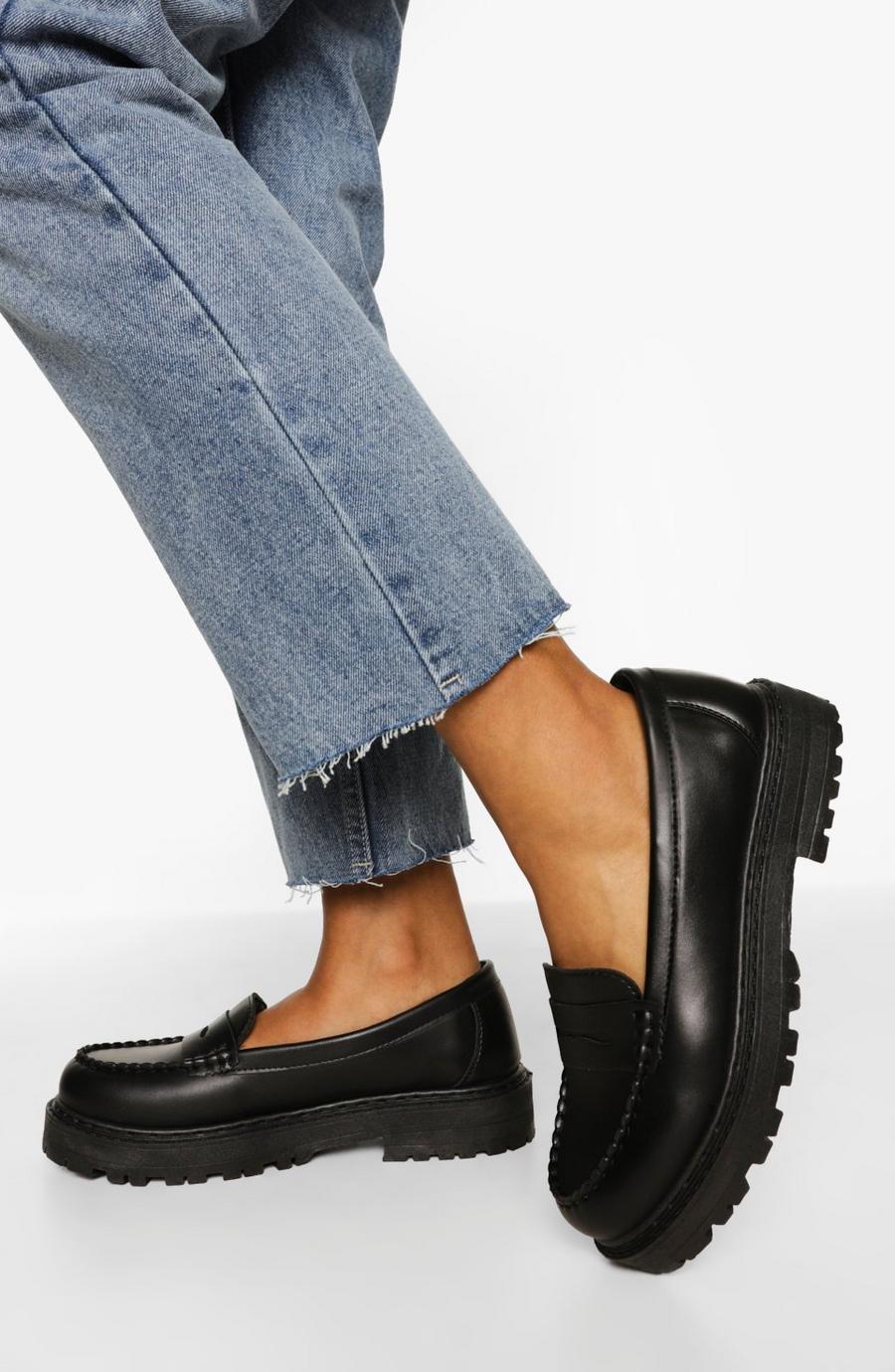Black Chunky loafers image number 1