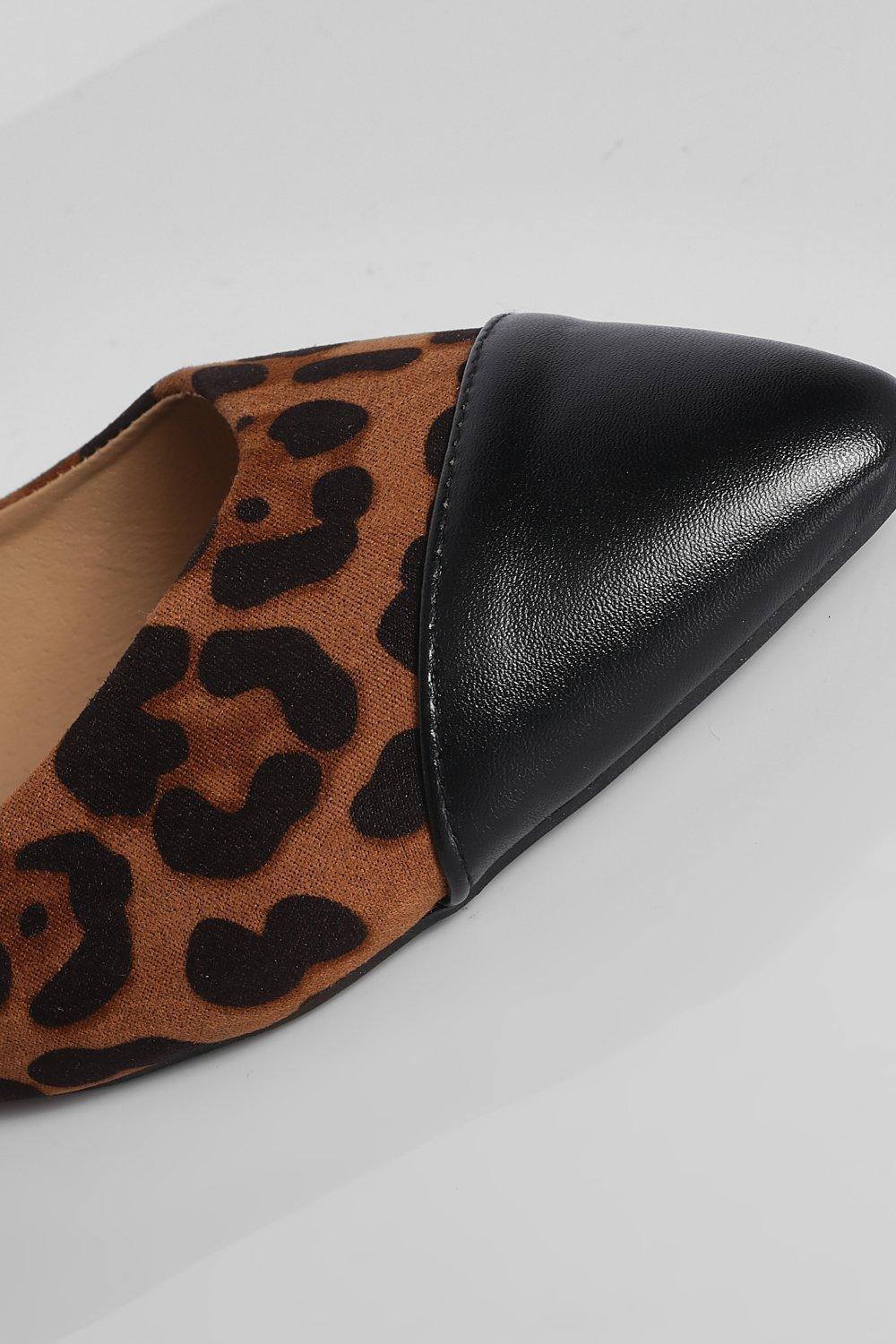 Ballerines leopard pointues best sale