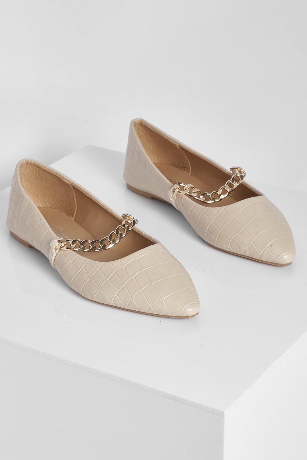 Cream pointed hot sale flats