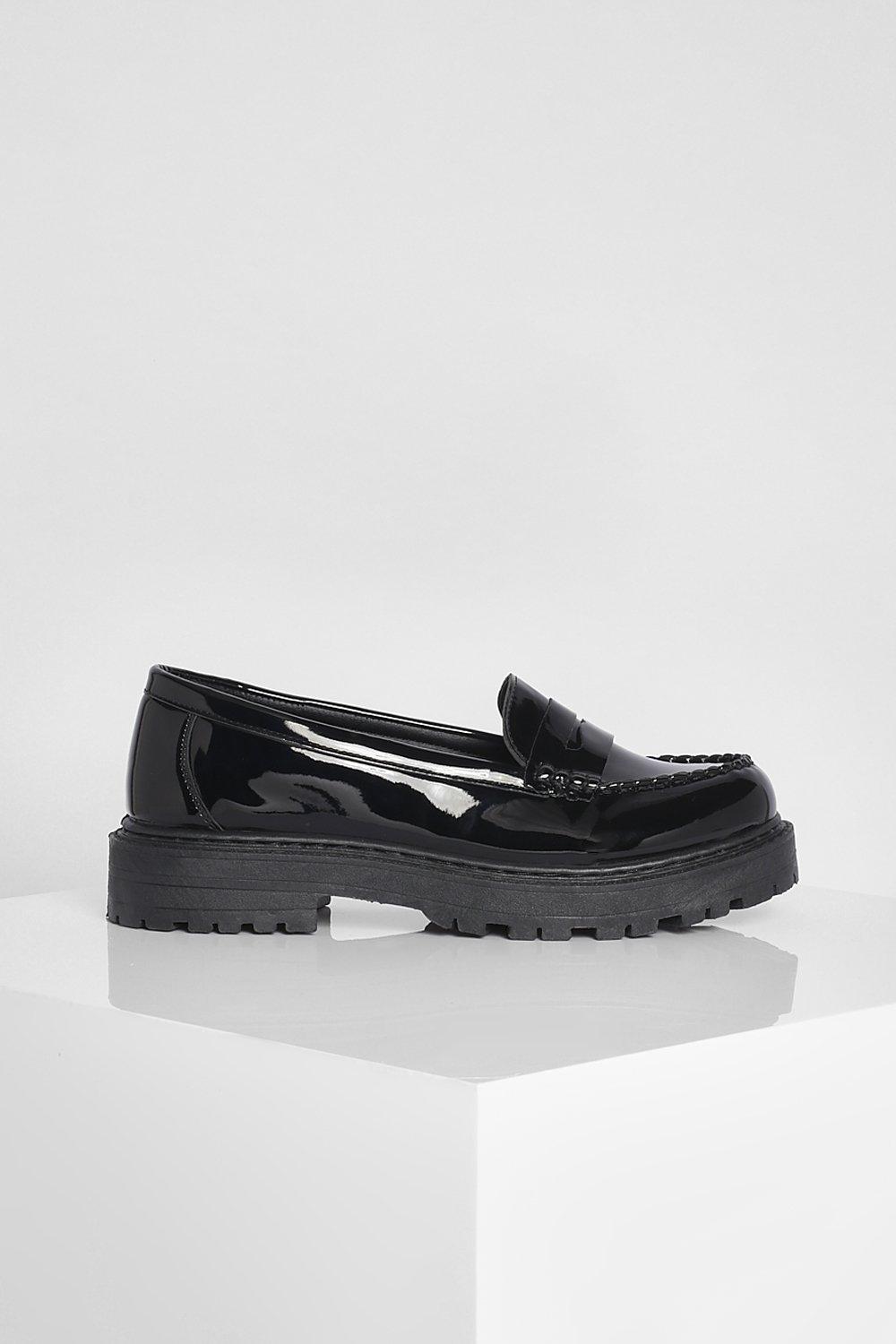 wide fit chunky loafers womens