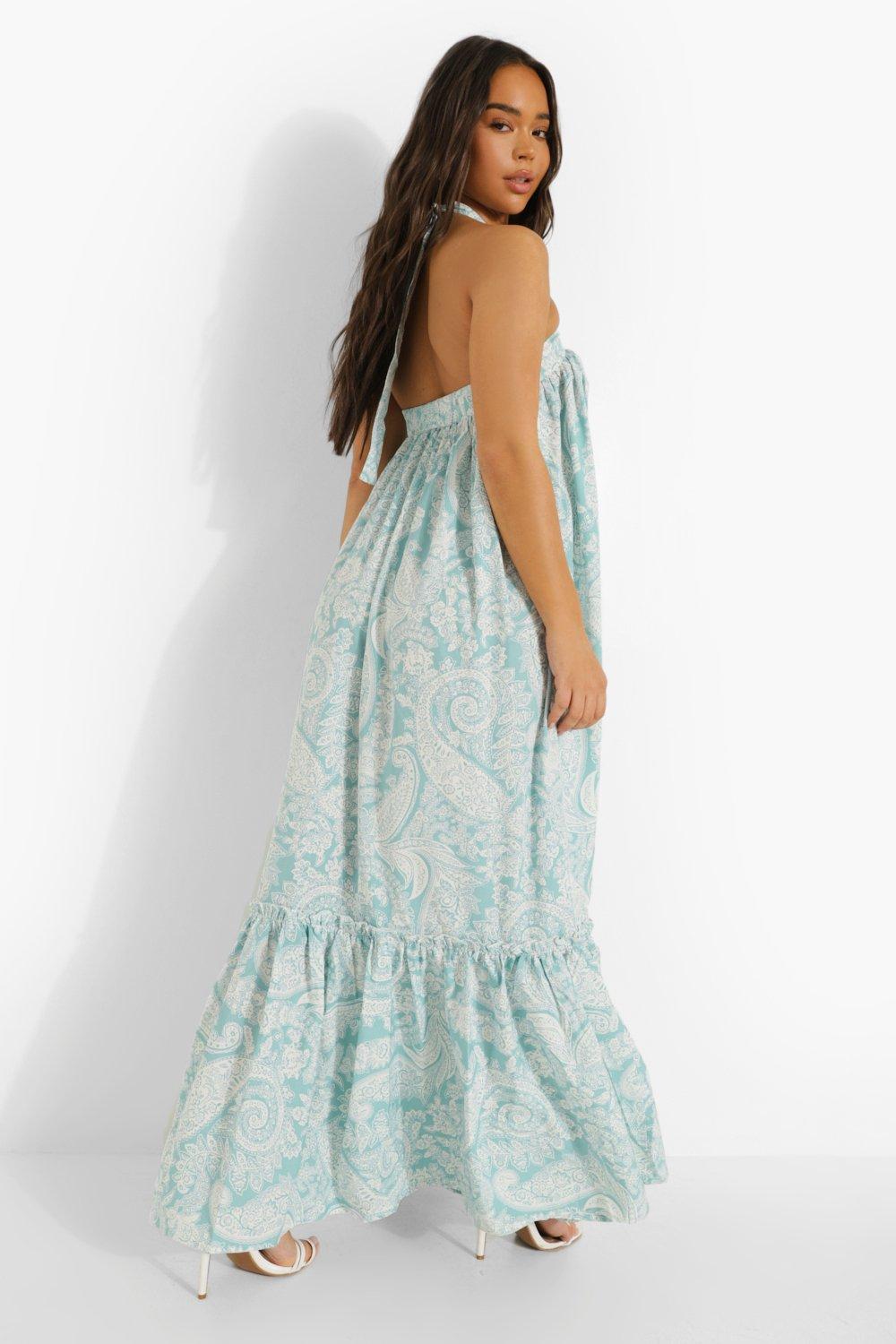 sage paisley dress