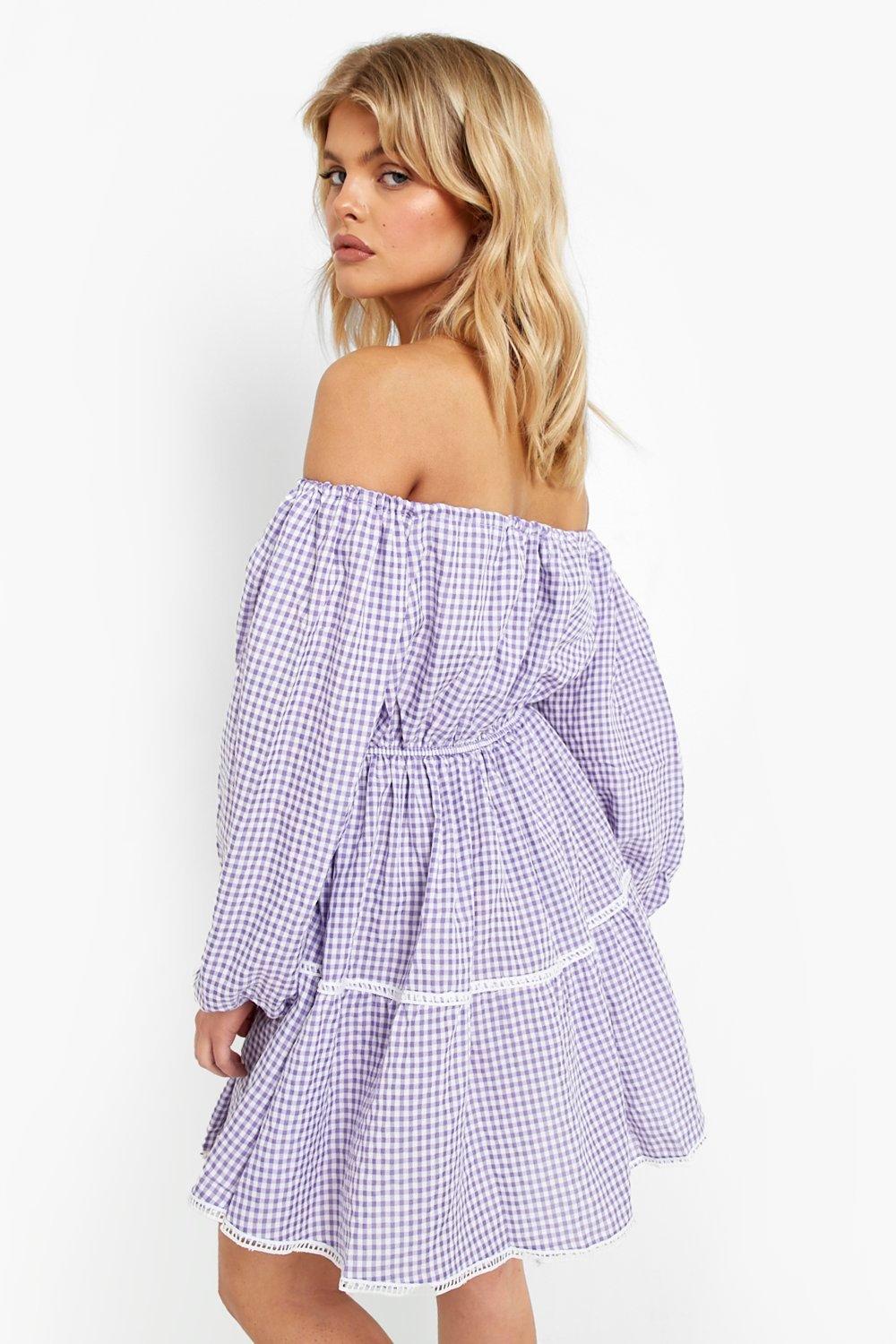 Gingham dress hot sale boohoo