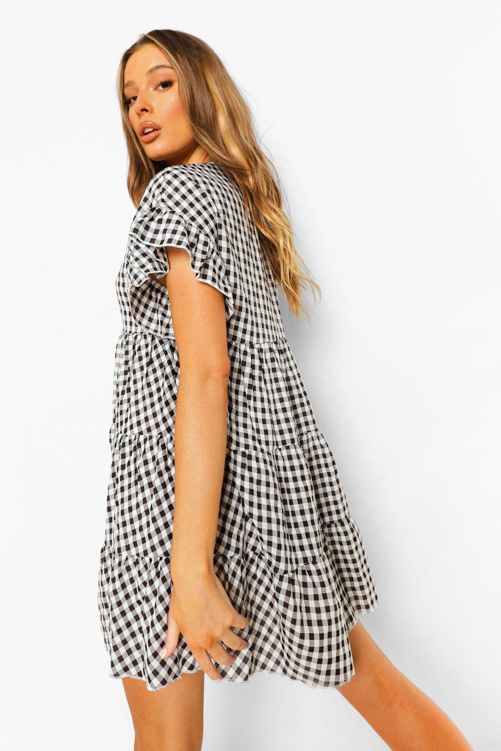 Gingham dress outlet boohoo