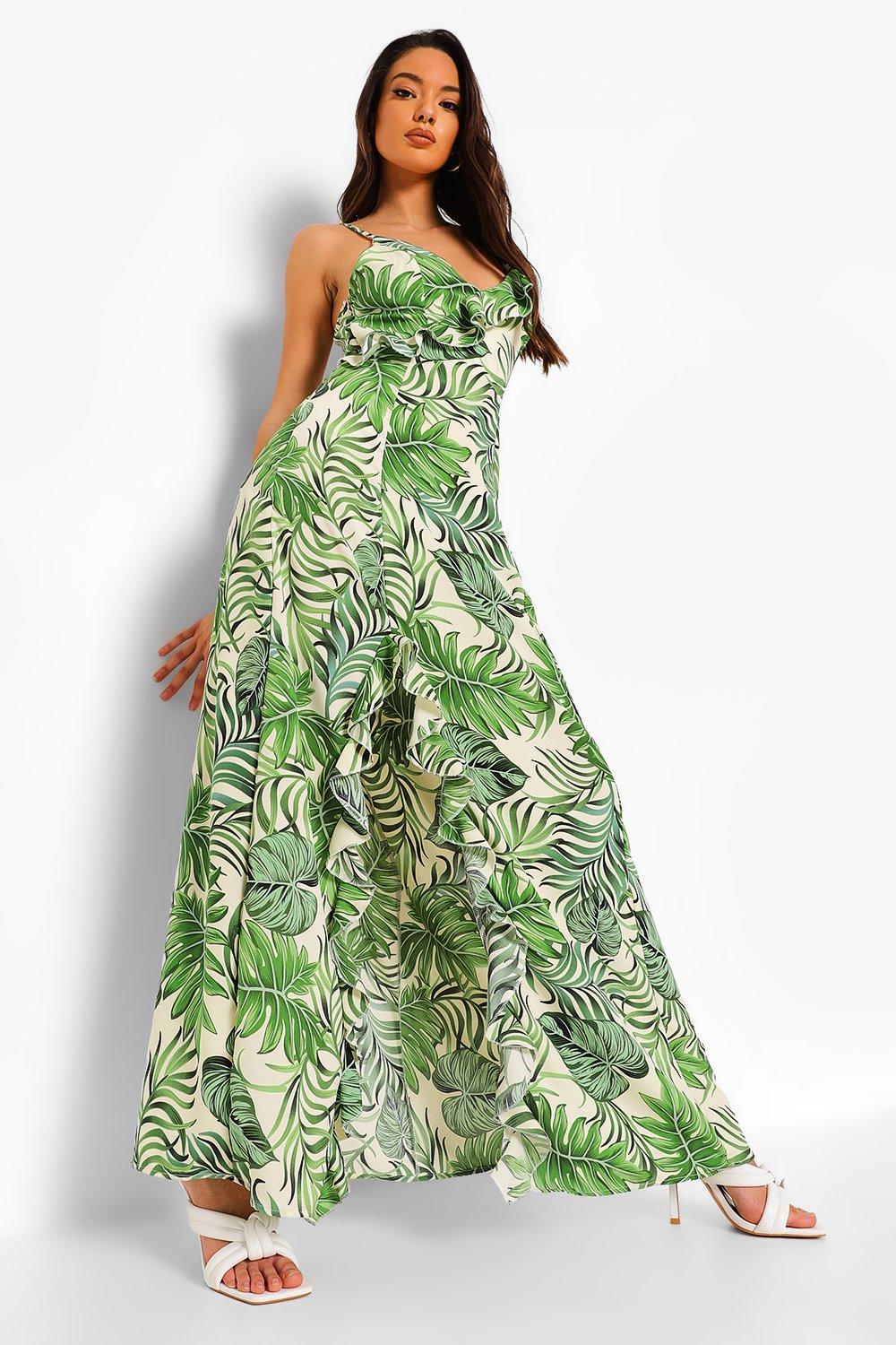 Boohoo hot sale leaf dress