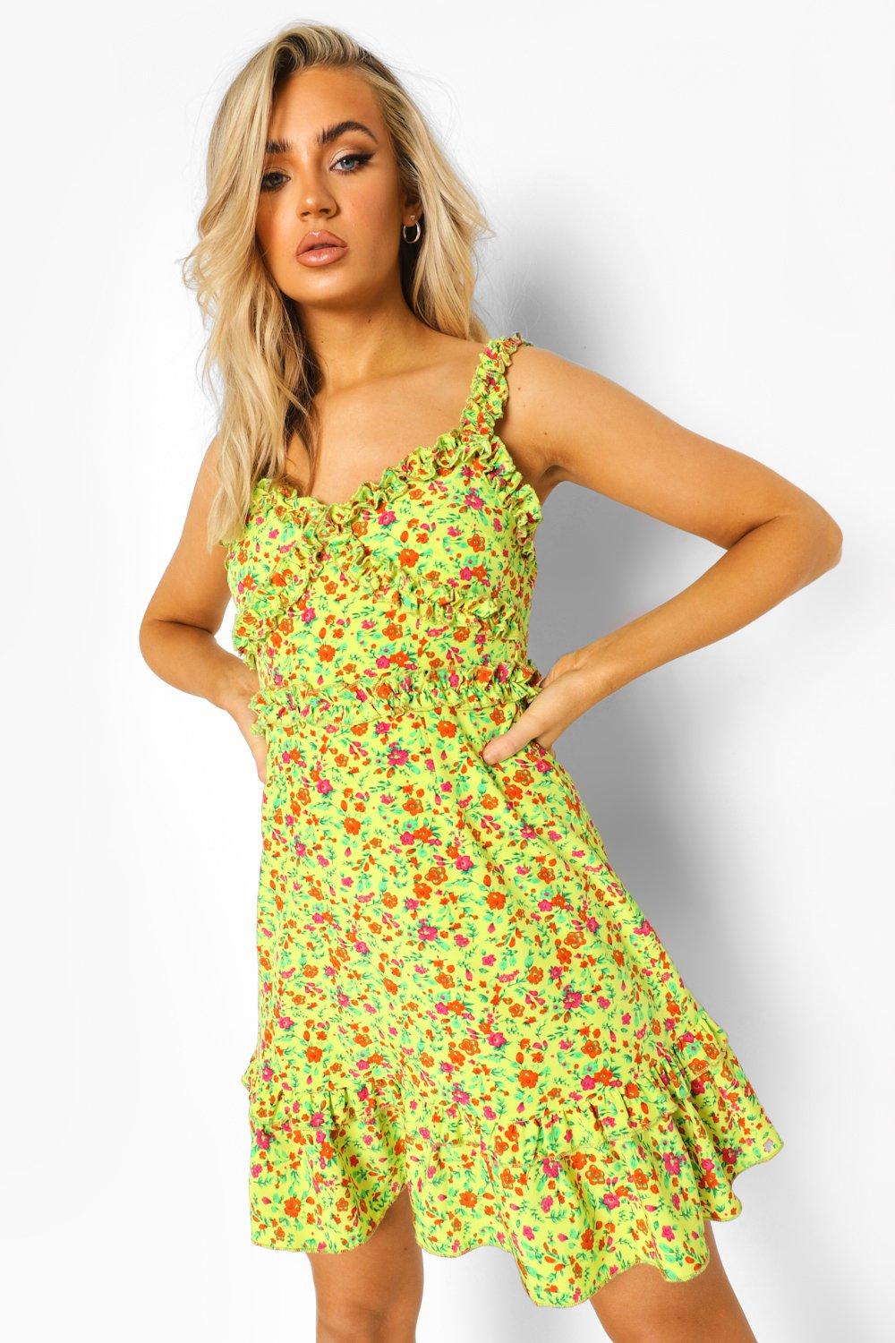 Yellow swing hot sale dress uk