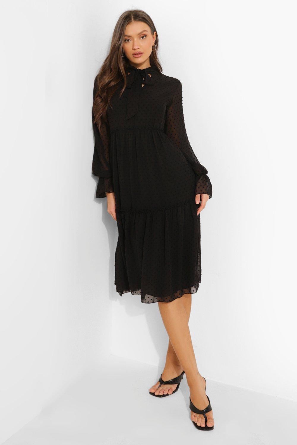 Mesh ls midi outlet dress