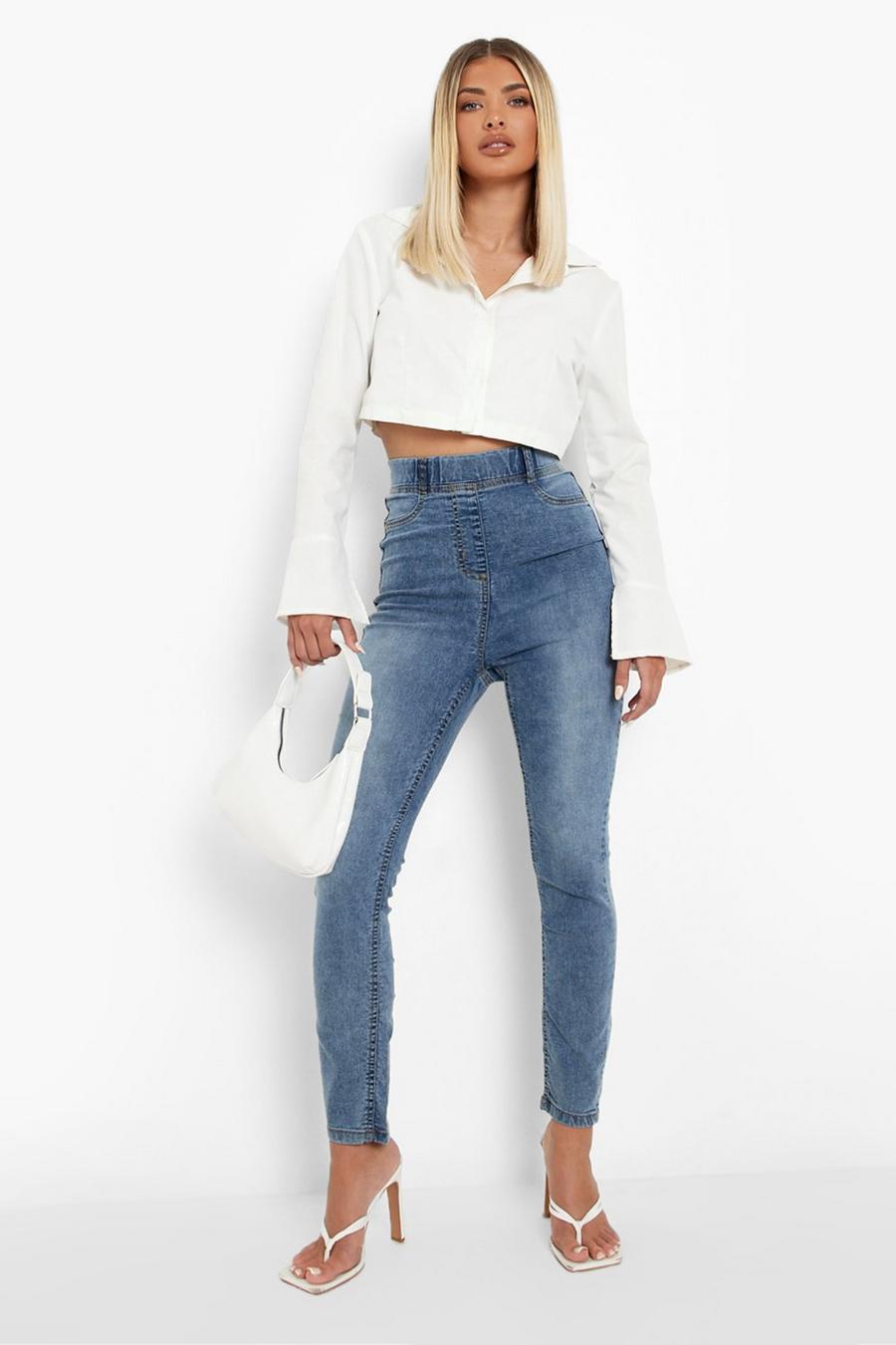 Jegging Basic in denim slavato, Blu ghiaccio image number 1