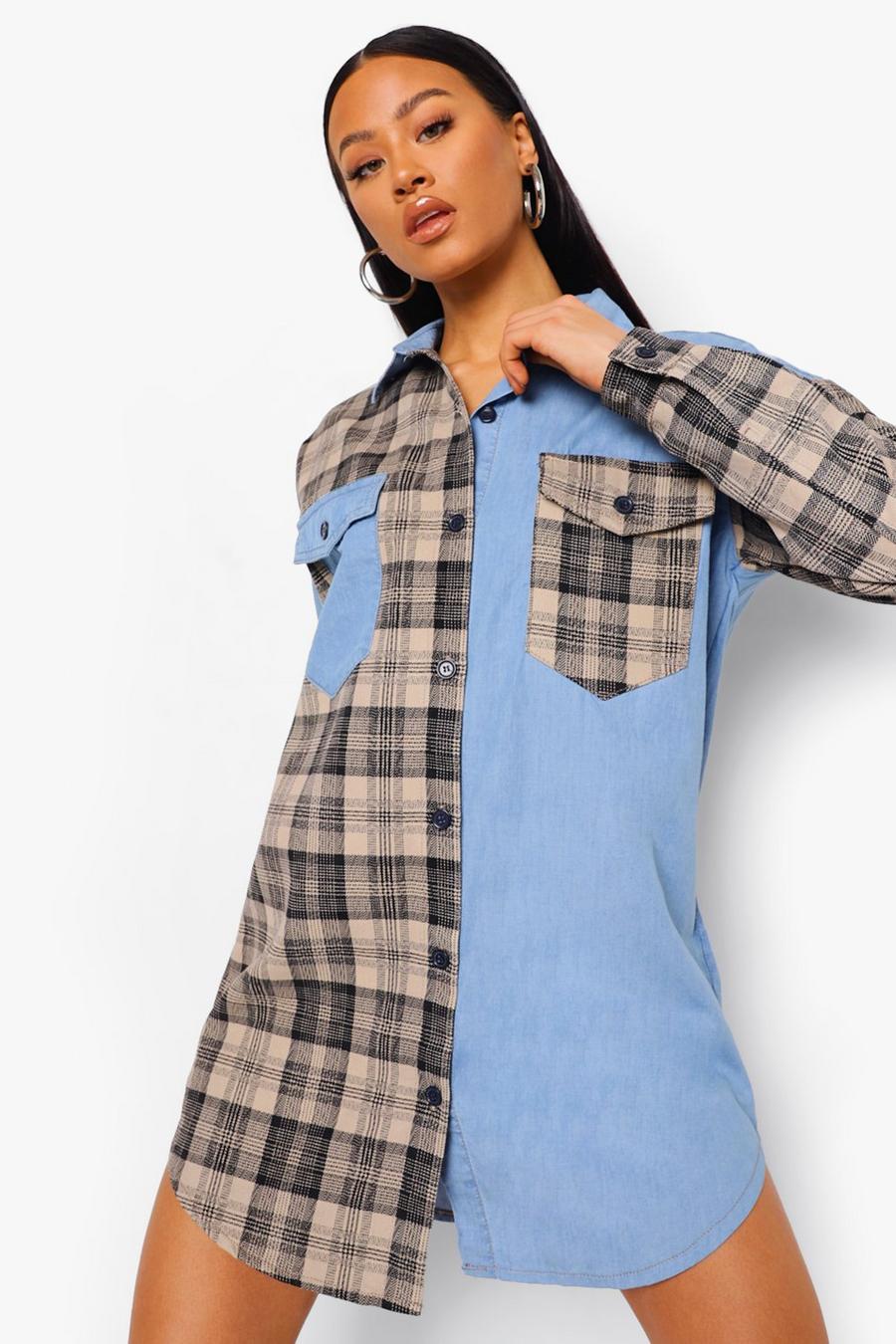 Light blue Flannel Denim Over Shirt image number 1