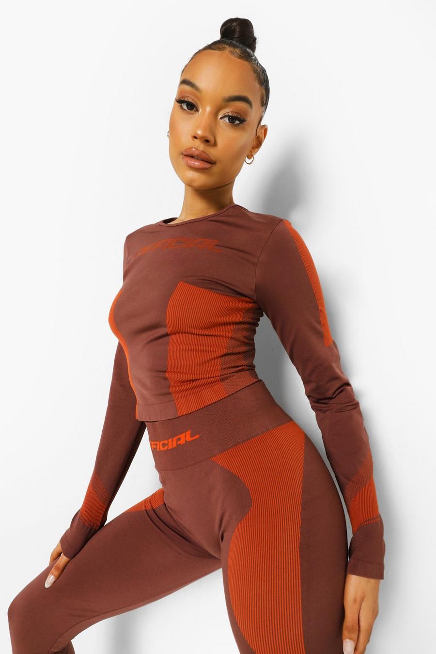 Chocolate Ofcl Seamless Long Sleeve Top image number 1