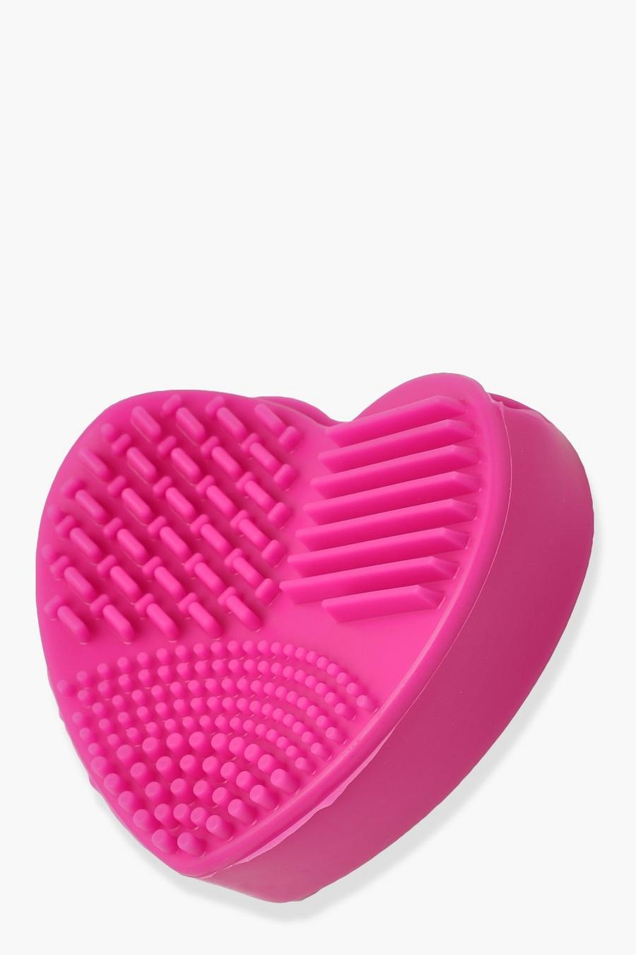 Almohadilla de limpieza de cepillos de maquillaje con forma de corazón, Baby pink image number 1