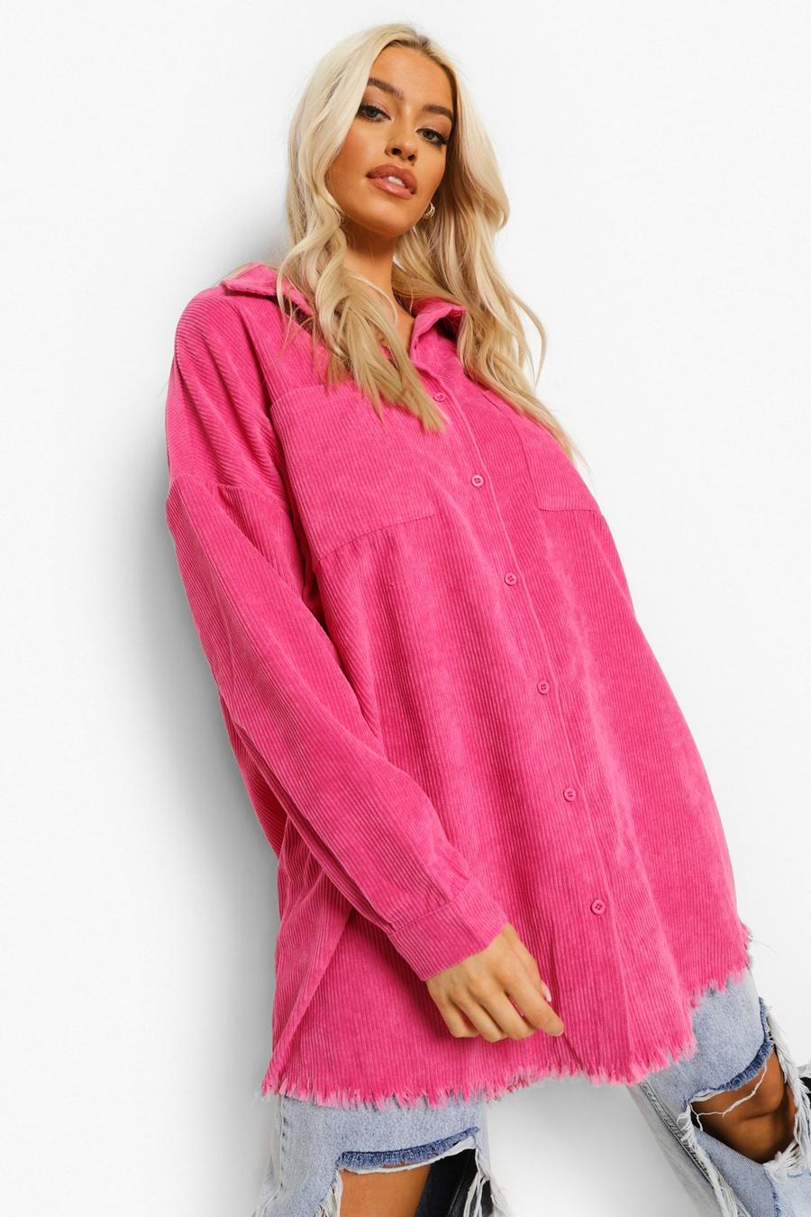 Hot pink Oversize manchesterskjorta image number 1