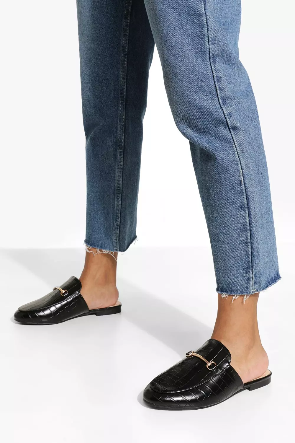 Wide fit cheap backless loafers