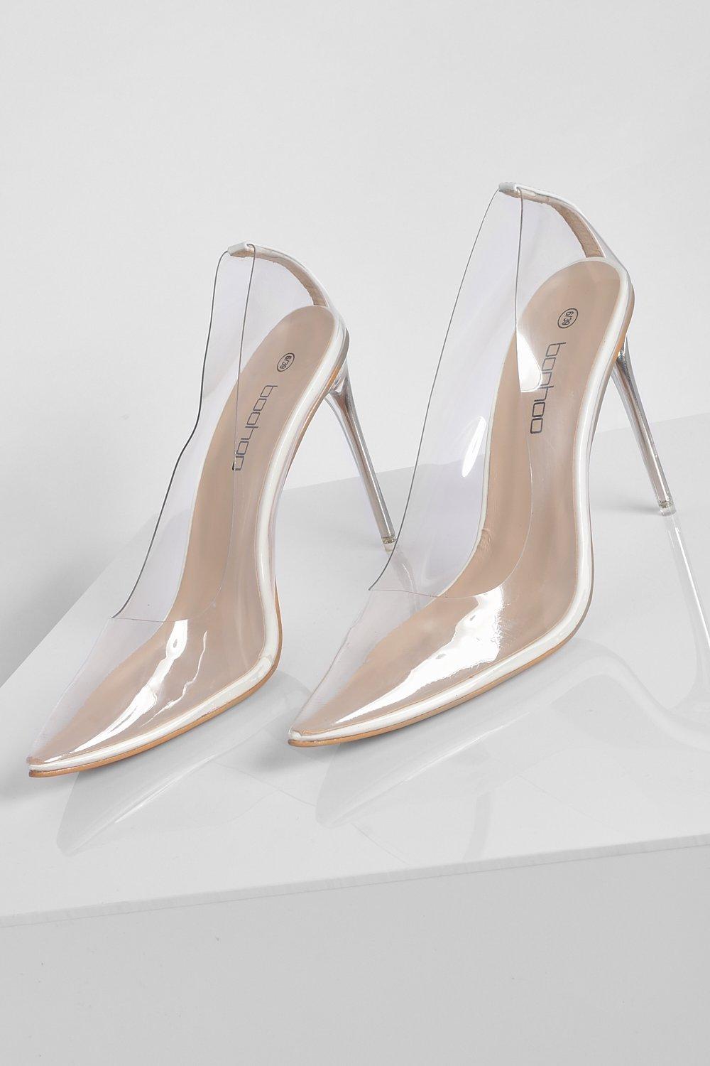 Clear Heel Court Shoes