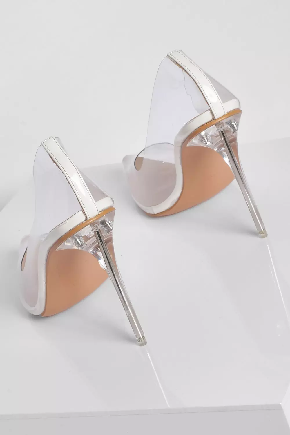 Clear heel hotsell court shoes