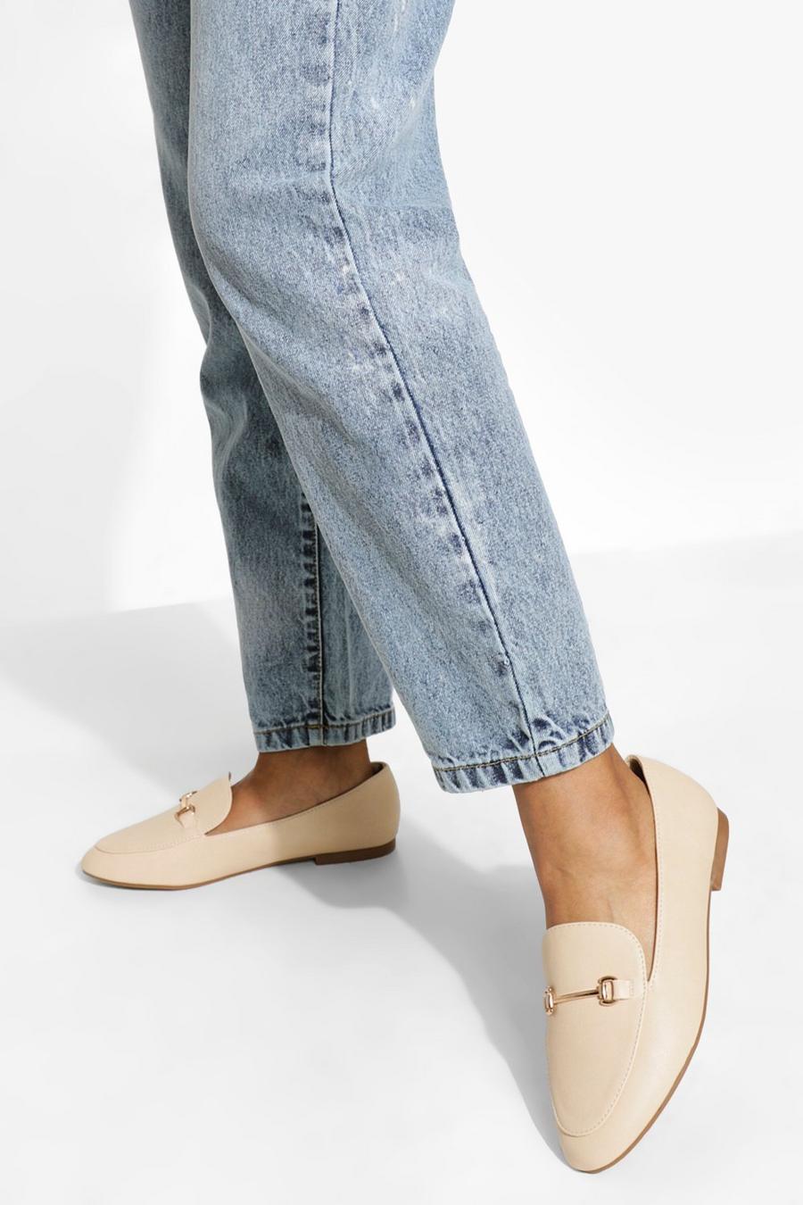 Nude Wide Fit T Bar Loafers image number 1