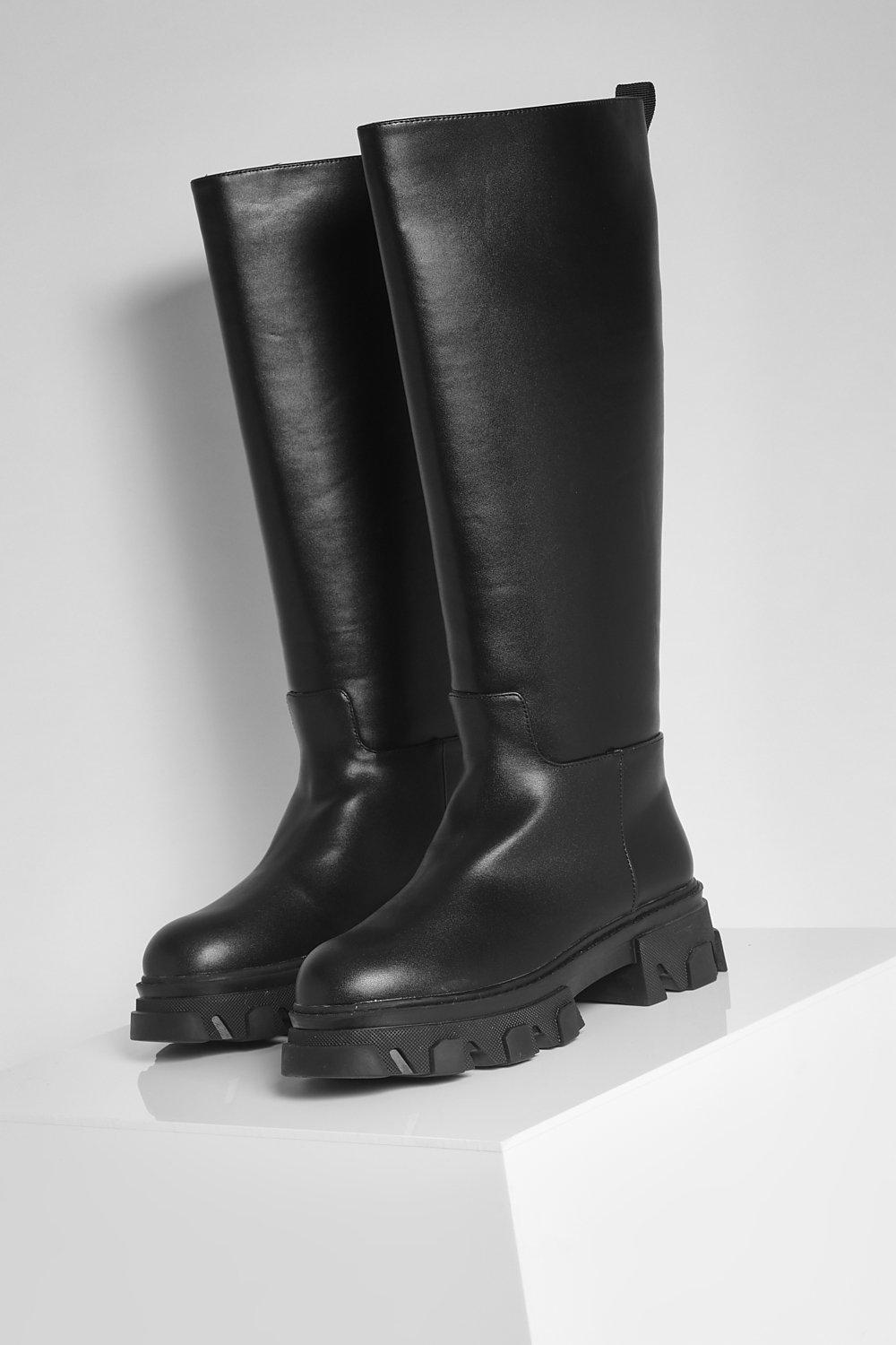 Bottes noires best sale hauteur genoux