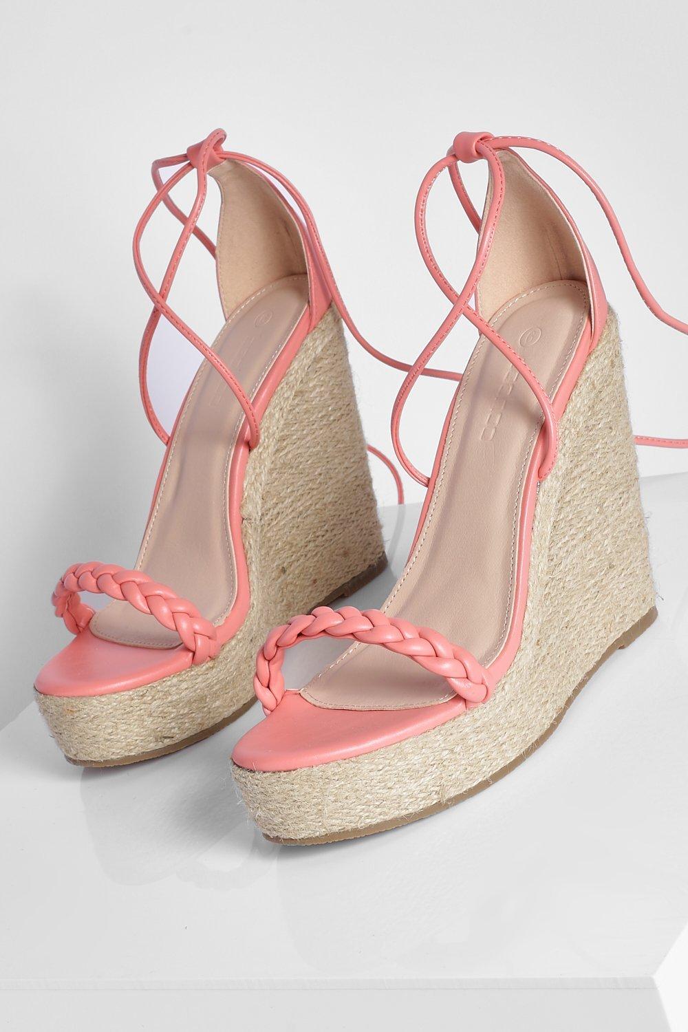 Coral colored cheap wedge sandals