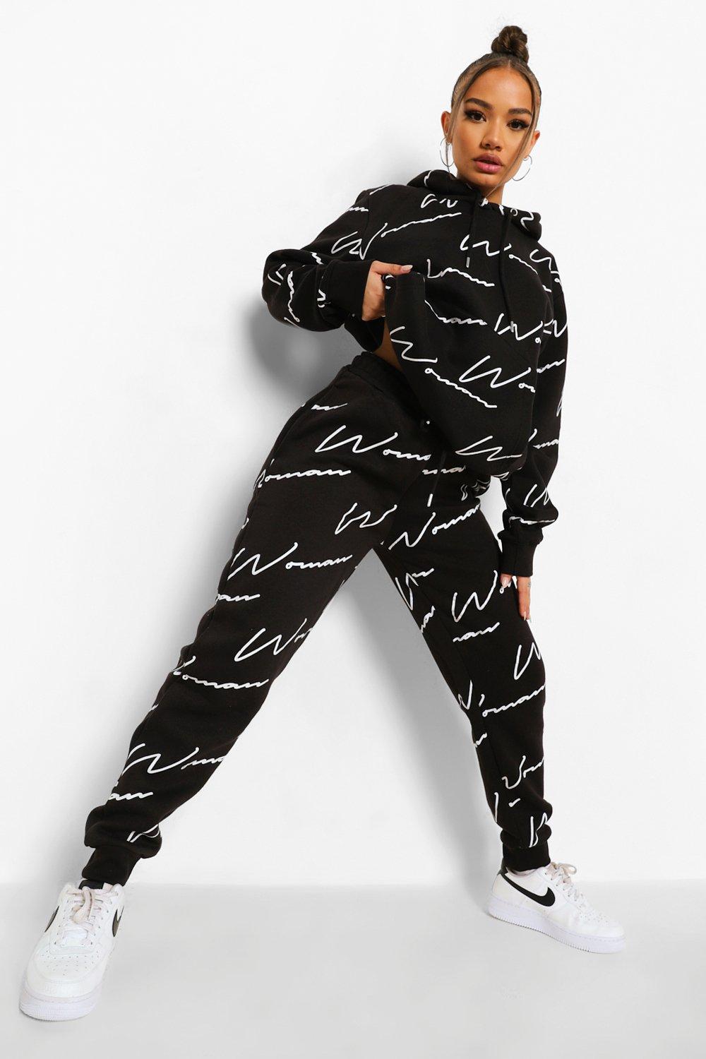 Boohoo woman all sales over print tracksuit