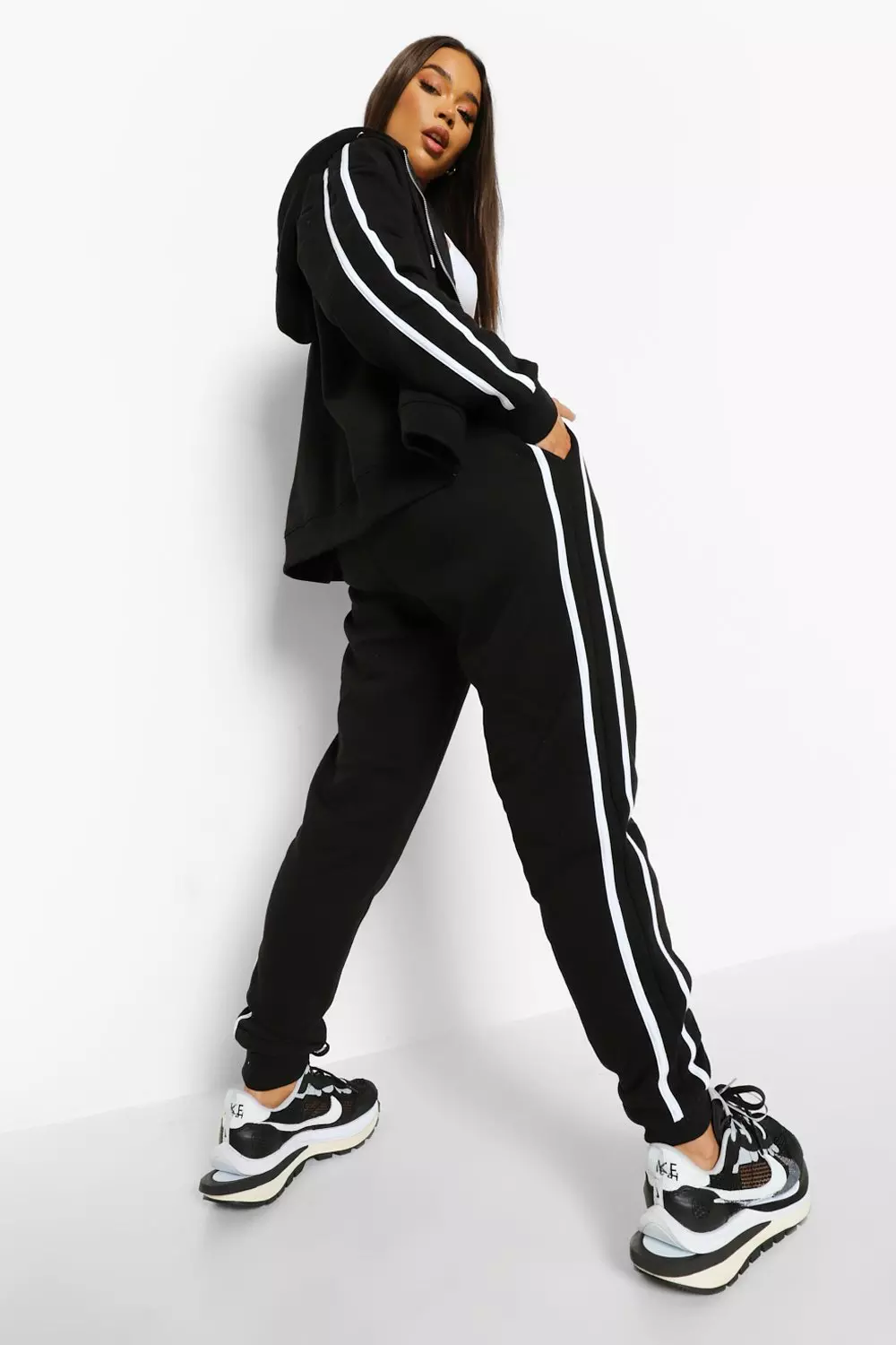 Black Side Stripe Zip Through Tracksuit alternative image