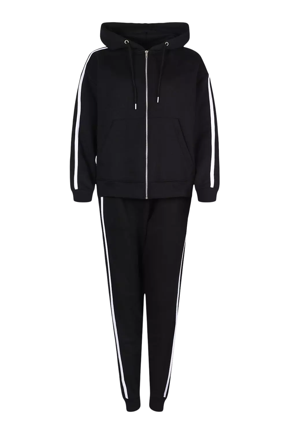 Black Side Stripe Zip Through Tracksuit alternative image