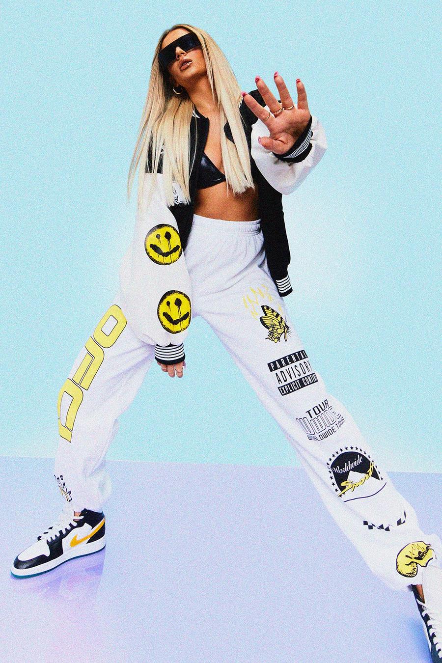 White Ofcl Graphic Print Track Pants image number 1