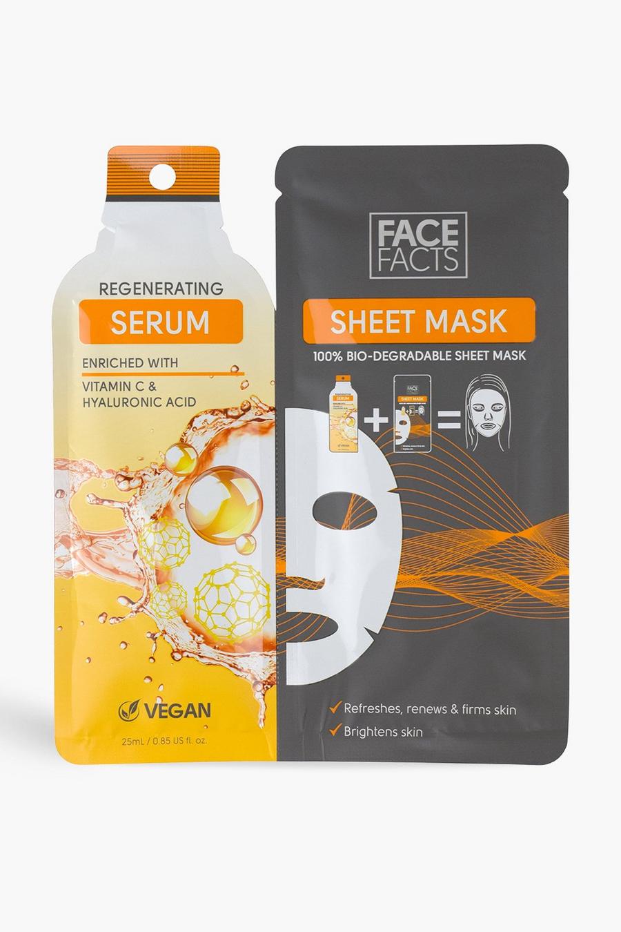 Mascarilla facial de tejido con sérum regenerador de Face Facts, Naranja image number 1
