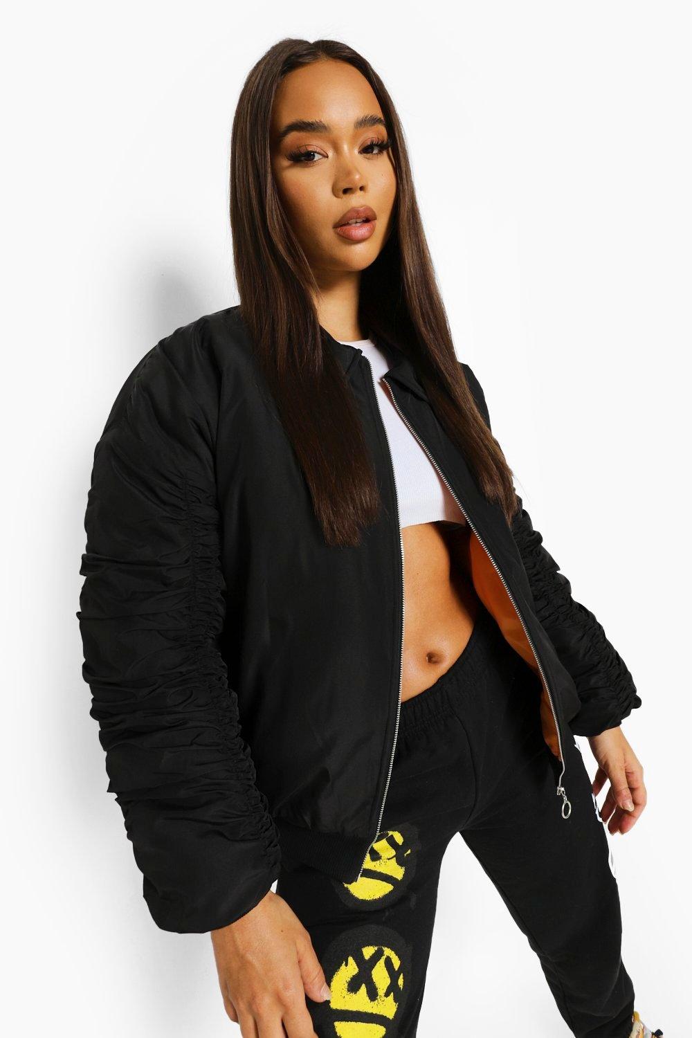 Boohoo black clearance bomber jacket