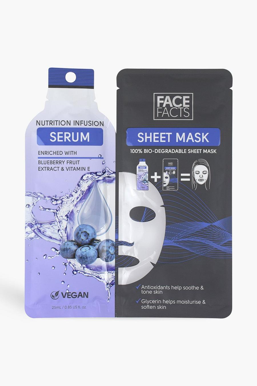 Face Facts - Masque en tissu sérum - Nutrition, Bleu blue