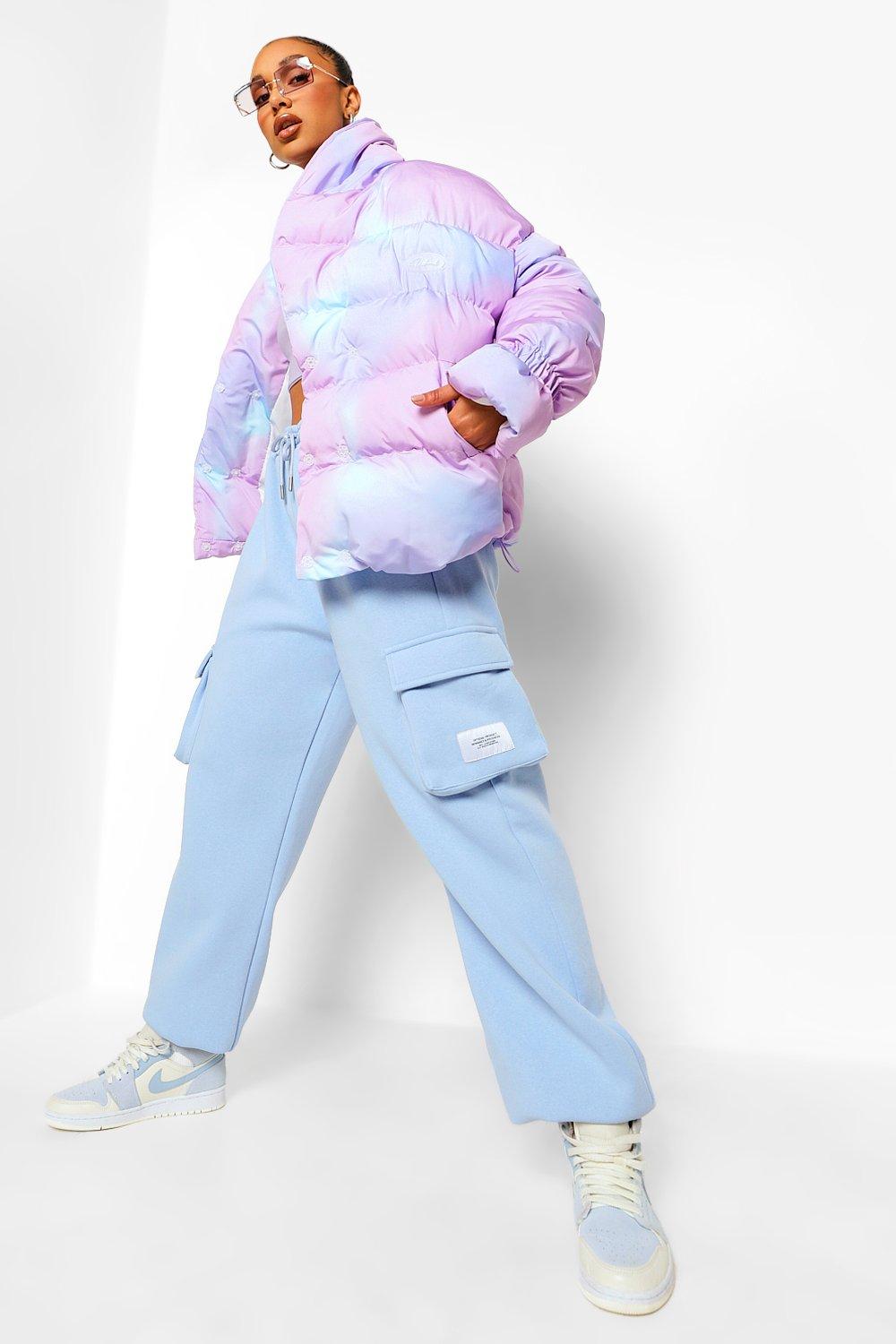 blue ombre puffer jacket