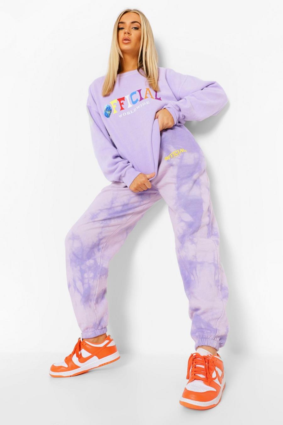 Purple Official Batikmönstrade joggers image number 1