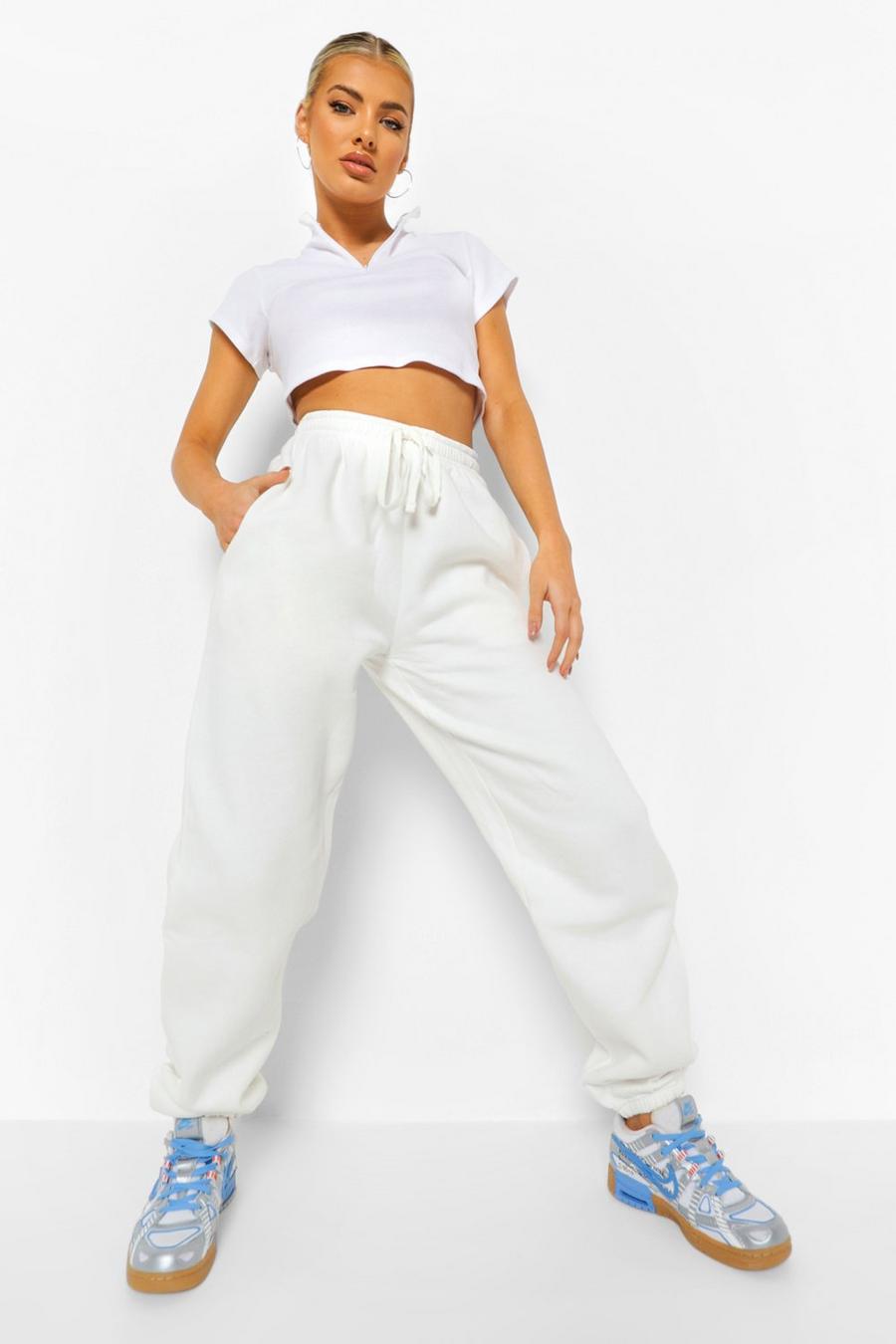 White Regular Fit Joggers image number 1