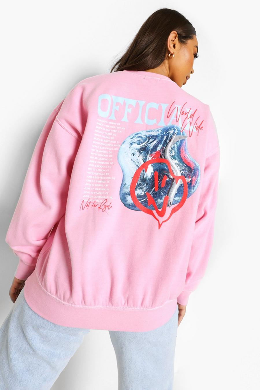 Pale pink Official Overdyed Printed Sweatshirt image number 1