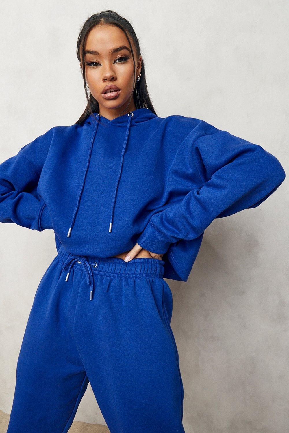 Royal blue store cropped hoodie