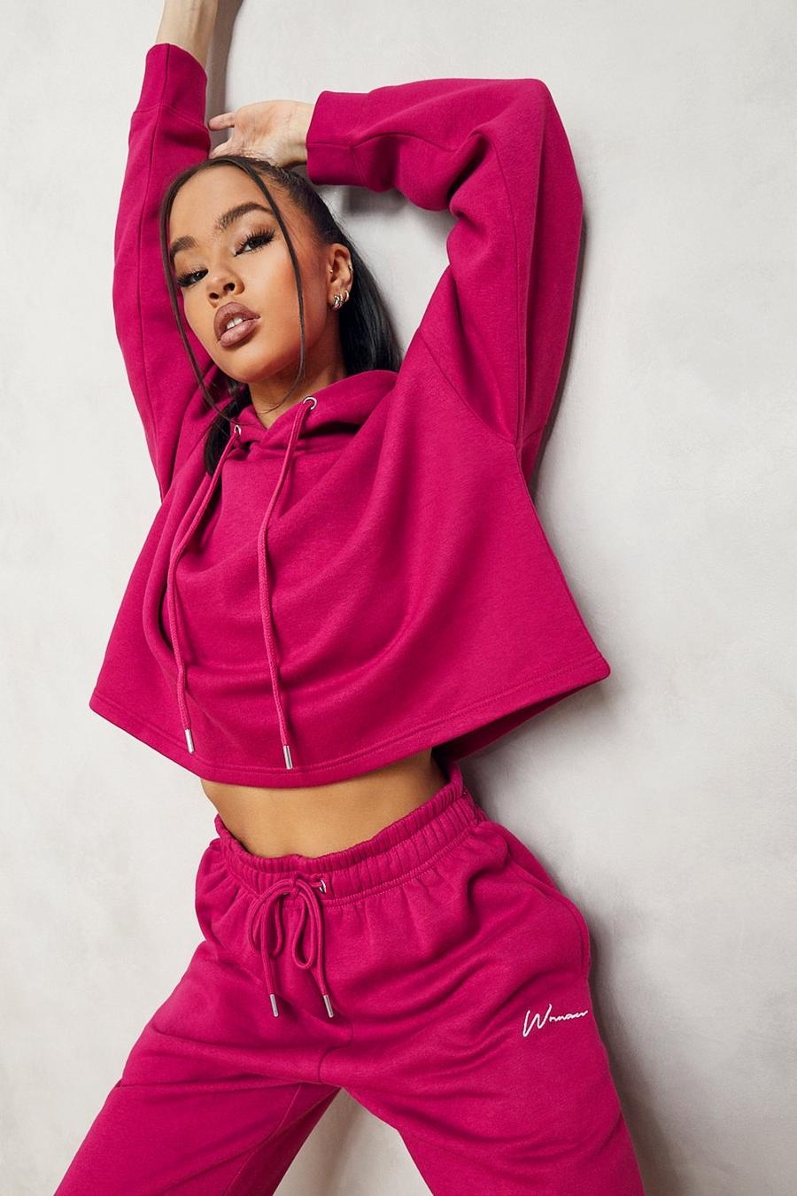 Cropped Oversized Hoodie  , Rosa image number 1