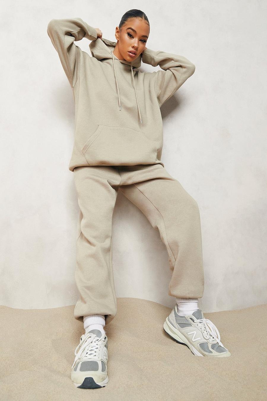 Taupe beige Basic oversize hoodie image number 1