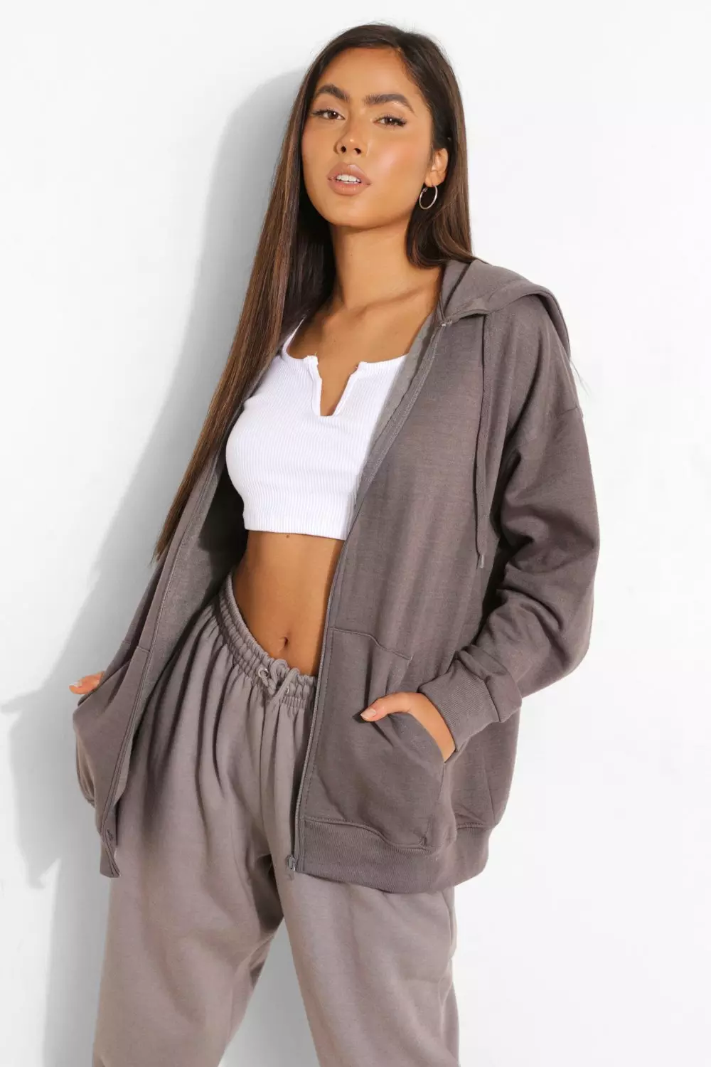 Boohoo zip cheap up hoodie