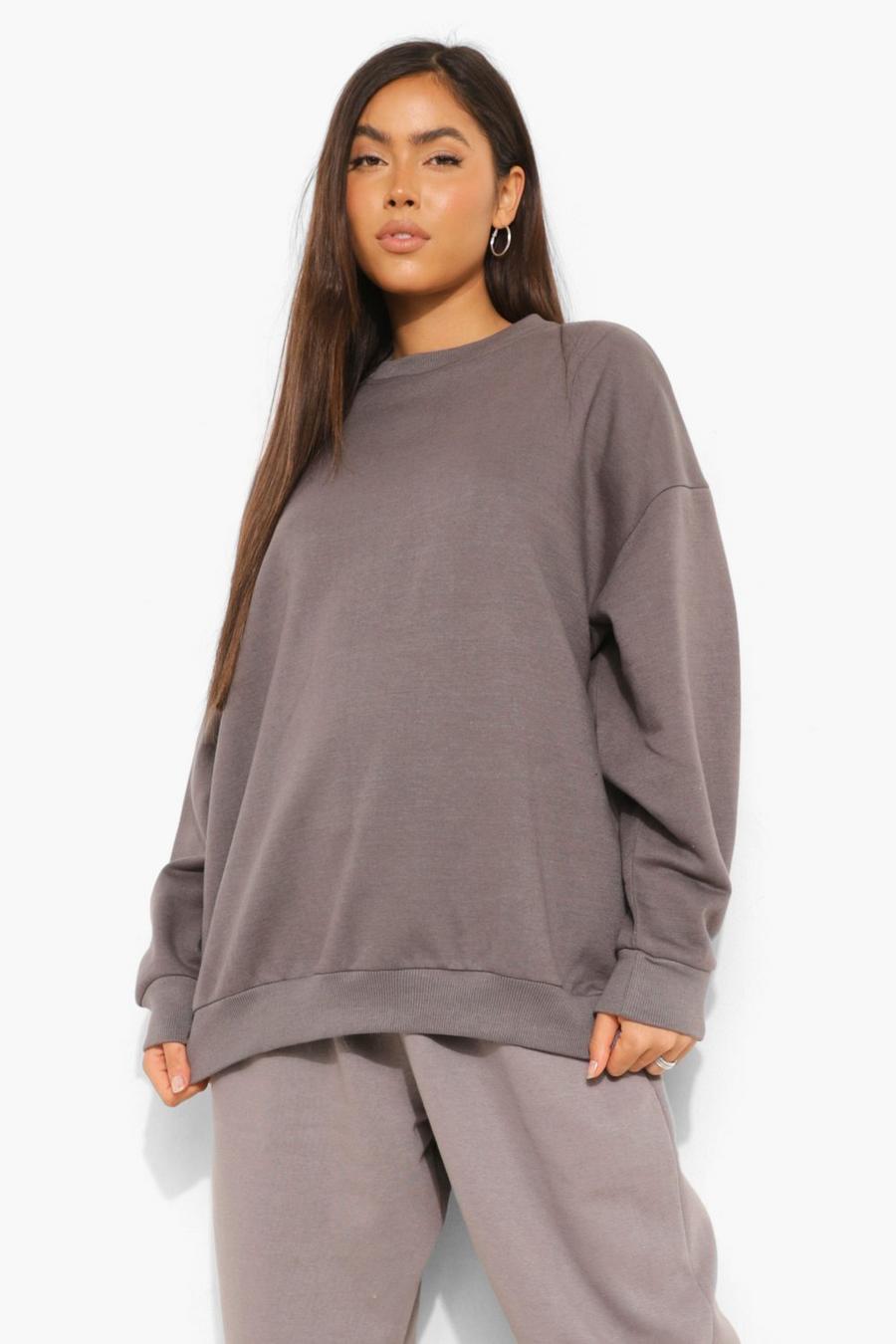 Charcoal Basic Oversized Sweatshirt image number 1