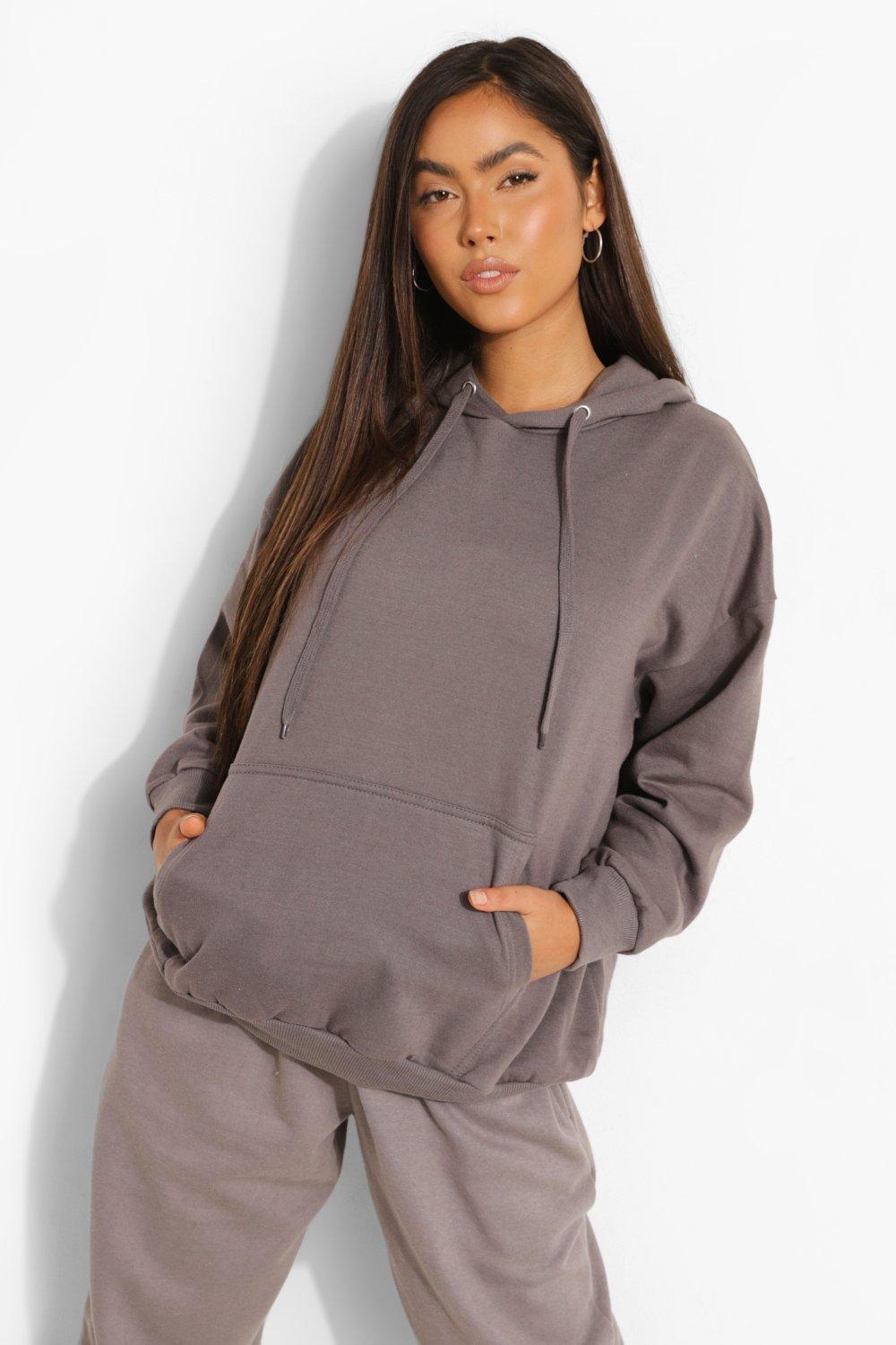 Grey Basic Oversized Hoodie