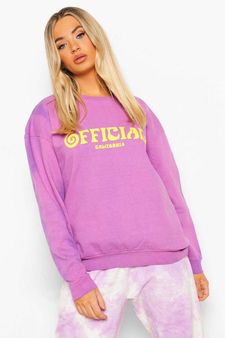Lilac Official Tie Dye Oversized Sweatshirt image number 1