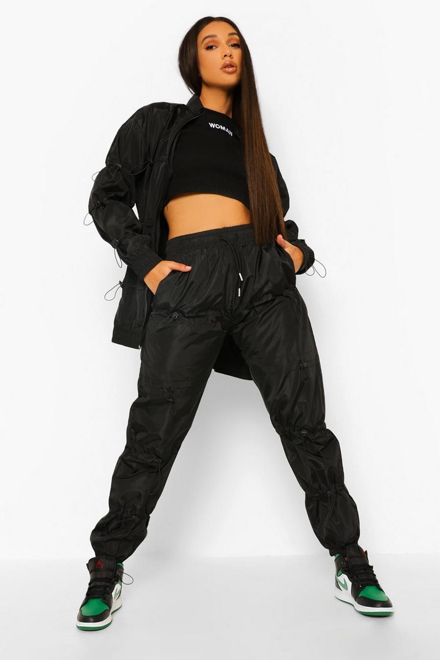 Black Toggle Shell Joggers image number 1