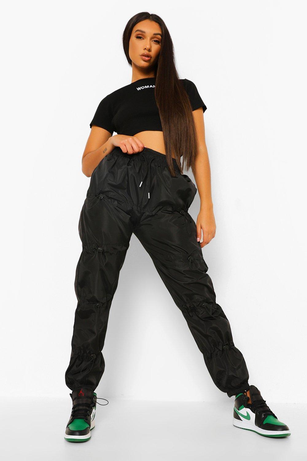 Black store shell joggers